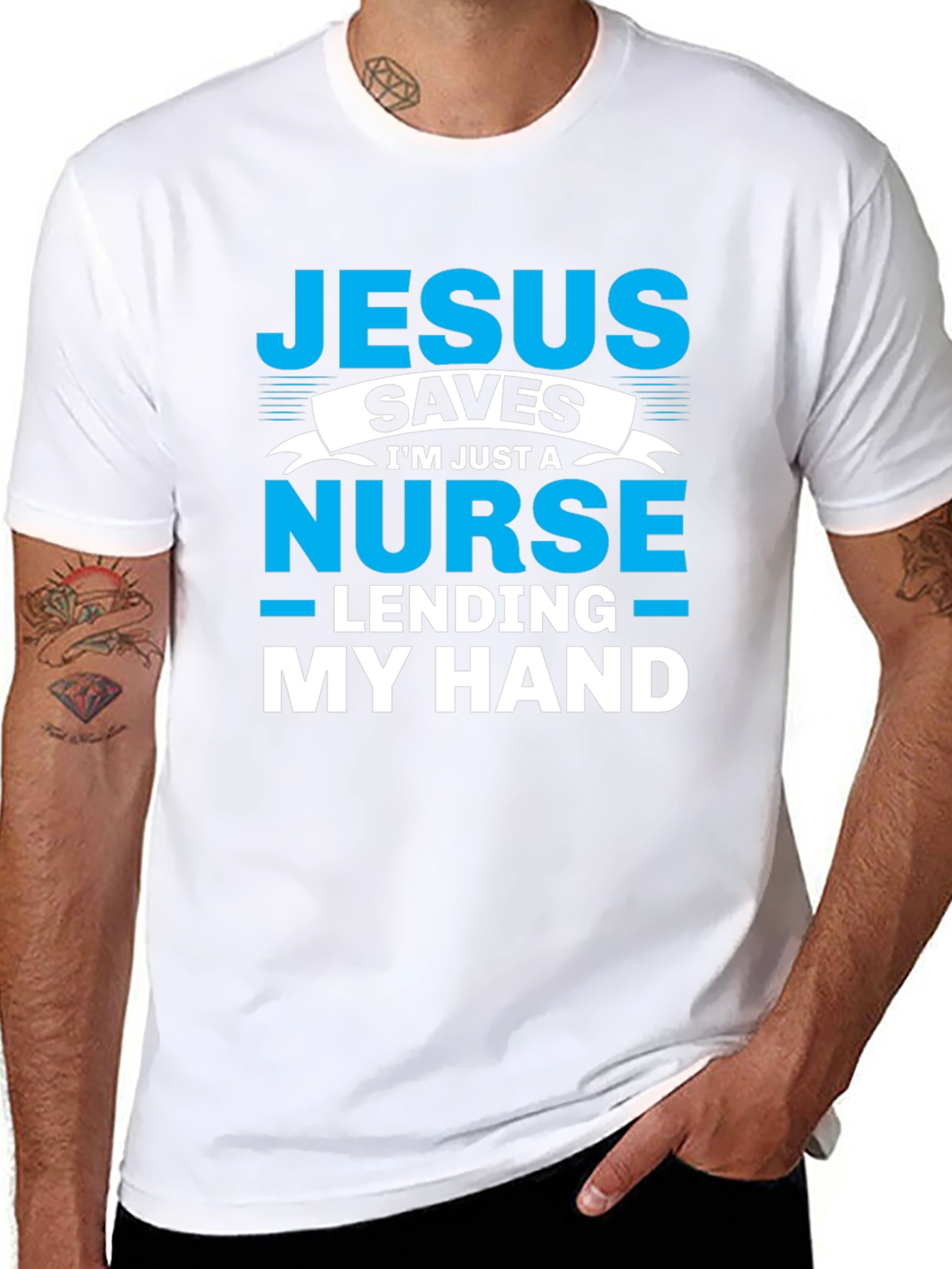 Jesus Saves Nurse T-Shirt - Lending My Hand
