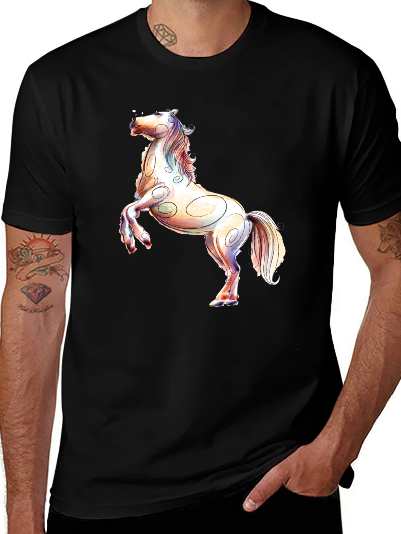 Horse Graphic Black T-Shirt