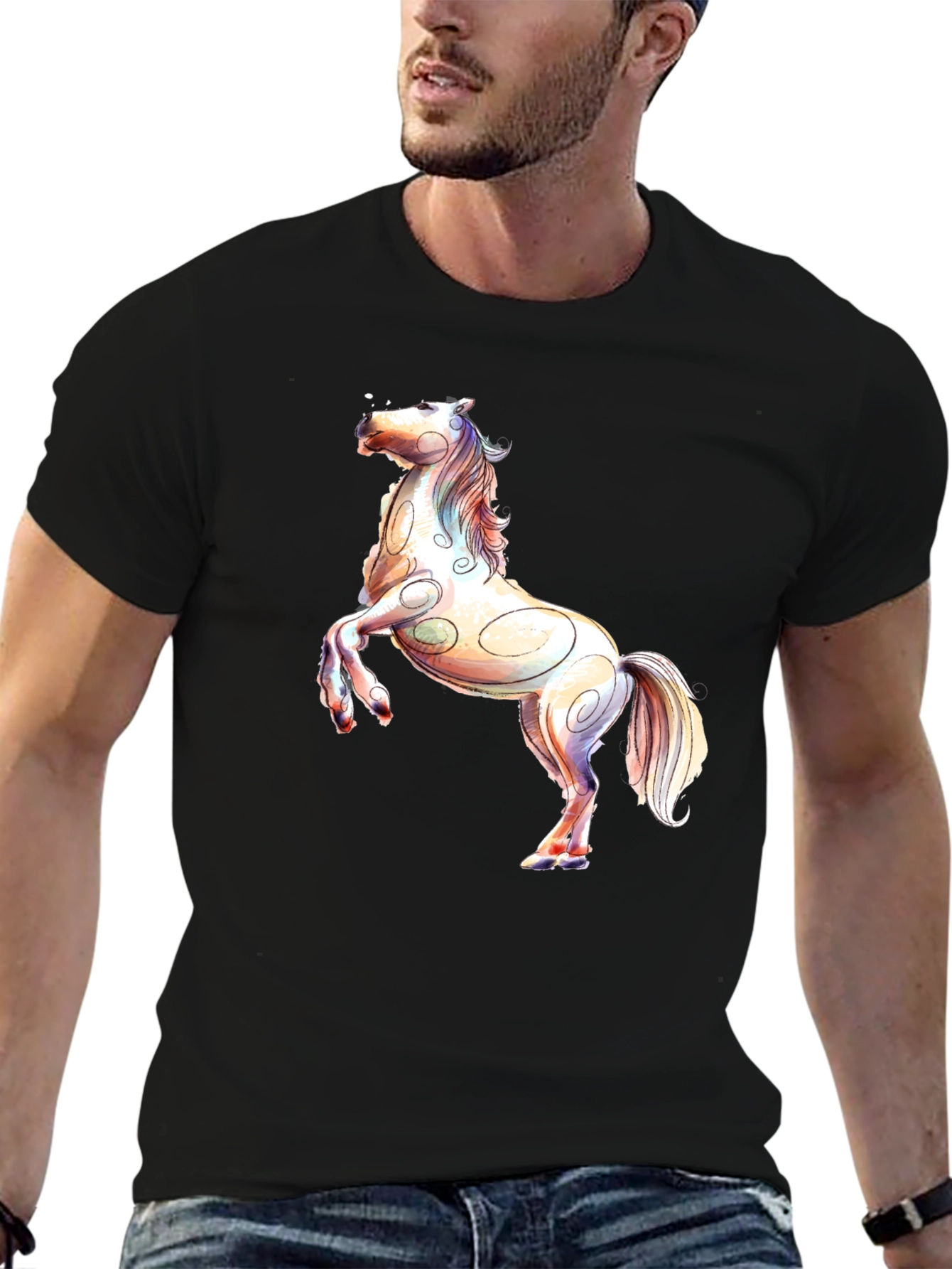 Horse Graphic Black T-Shirt