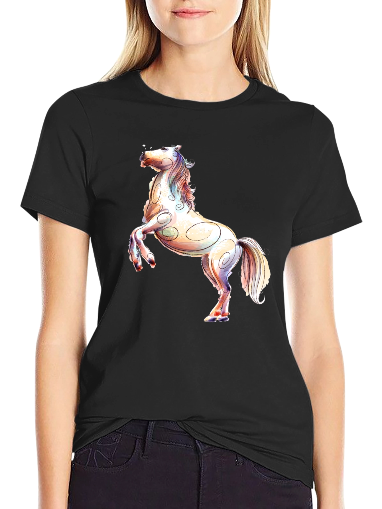 Horse Graphic Black T-Shirt