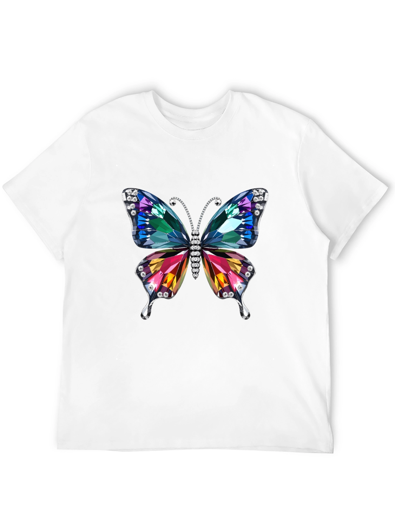 Butterfly Jewel Graphic Black T-Shirt