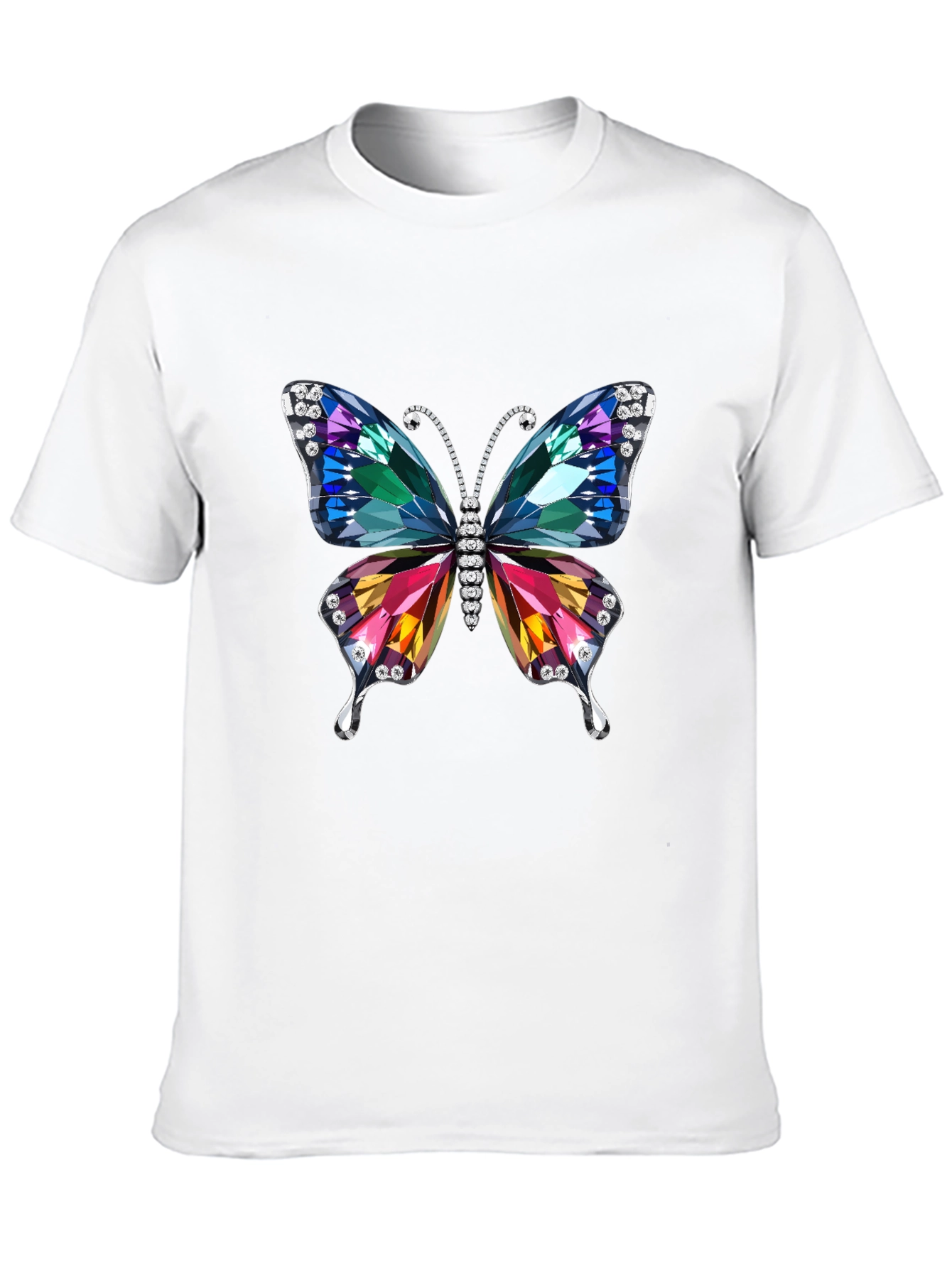 Butterfly Jewel Graphic Black T-Shirt