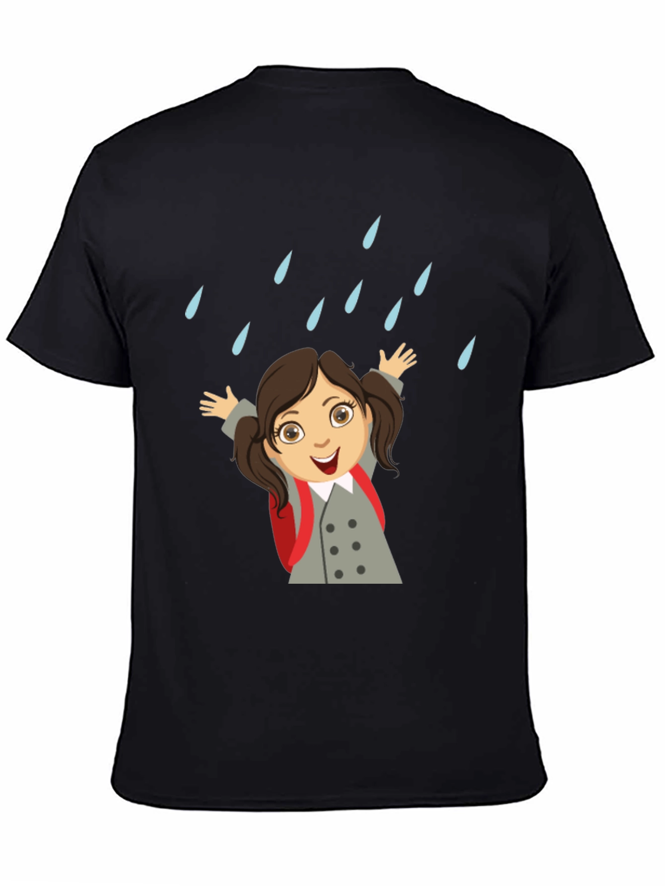 Rainy Day Girl Graphic Tee - Black
