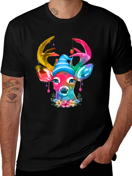 Watercolor Deer Christmas T-Shirt