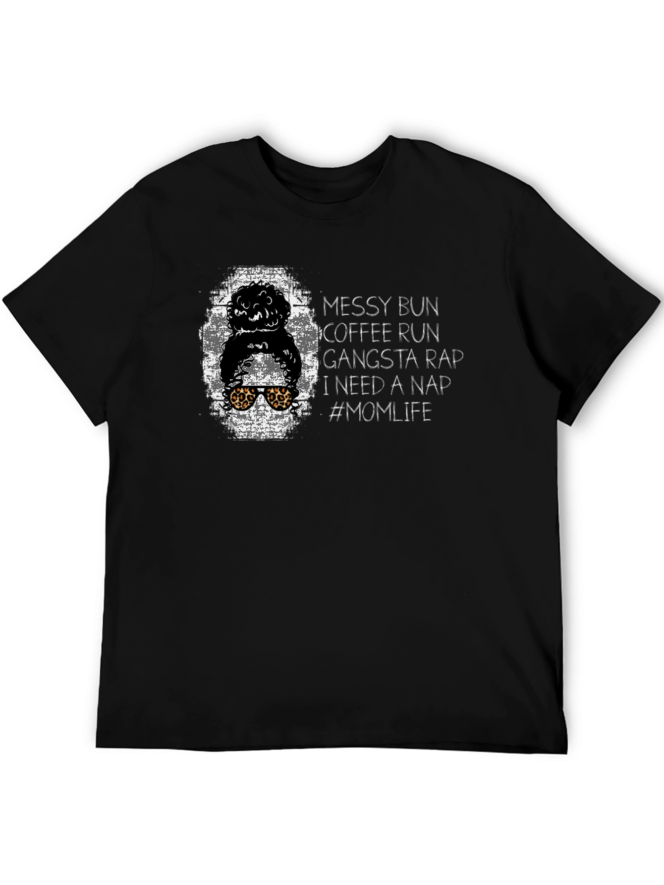 Messy Bun Coffee Run Mom Life Graphic Tee