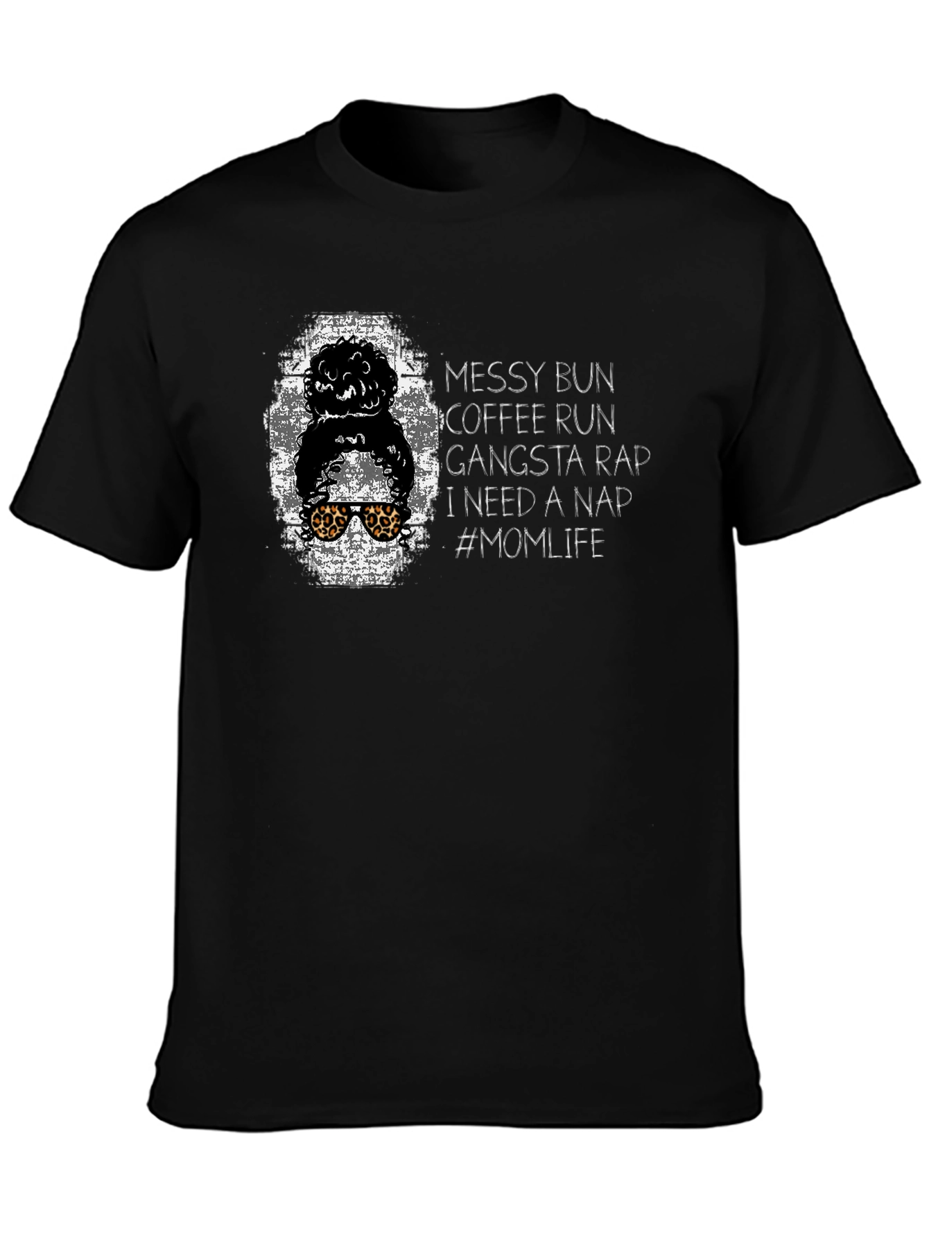 Messy Bun Coffee Run Mom Life Graphic Tee