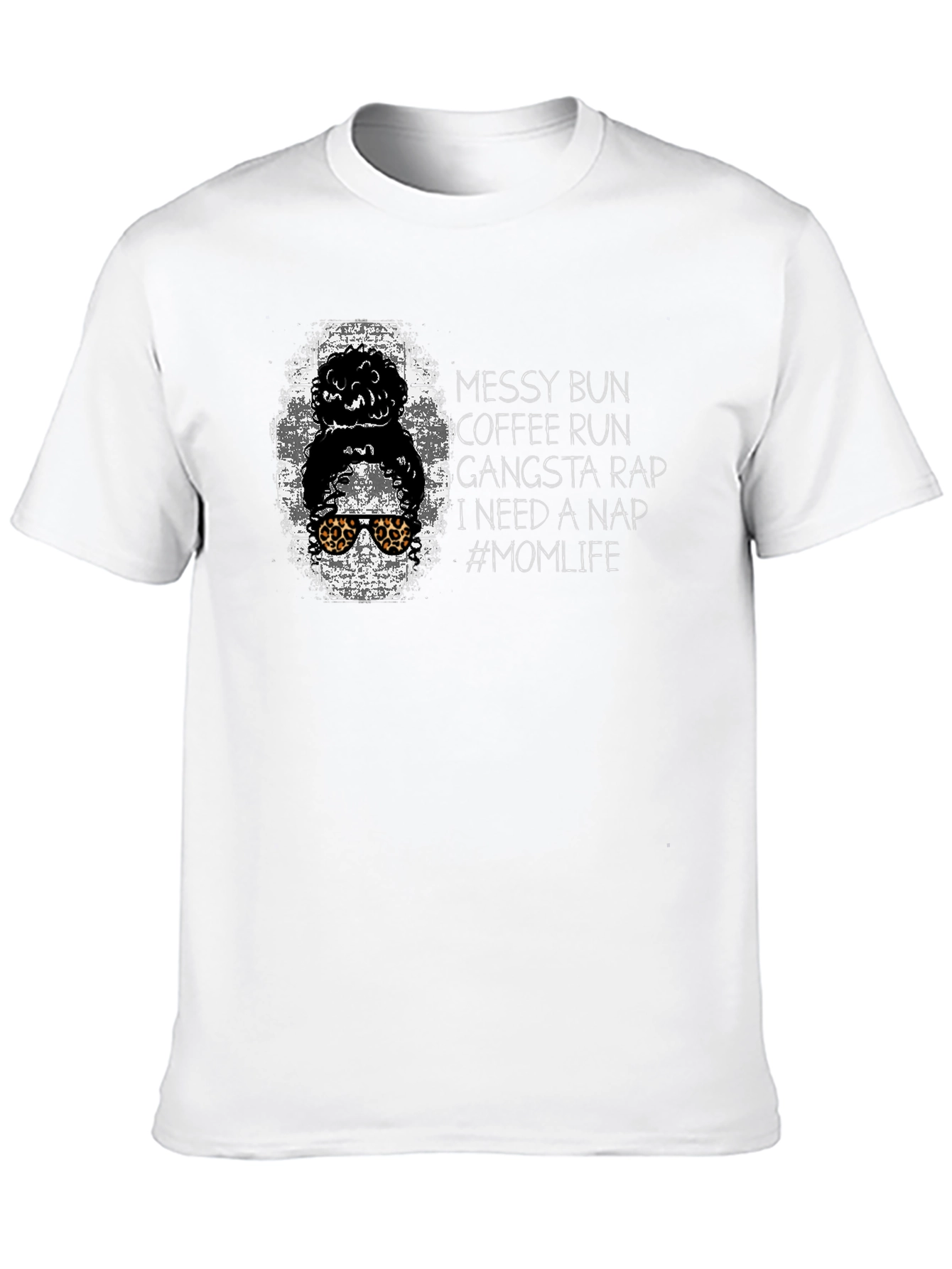 Messy Bun Coffee Run Mom Life Graphic Tee