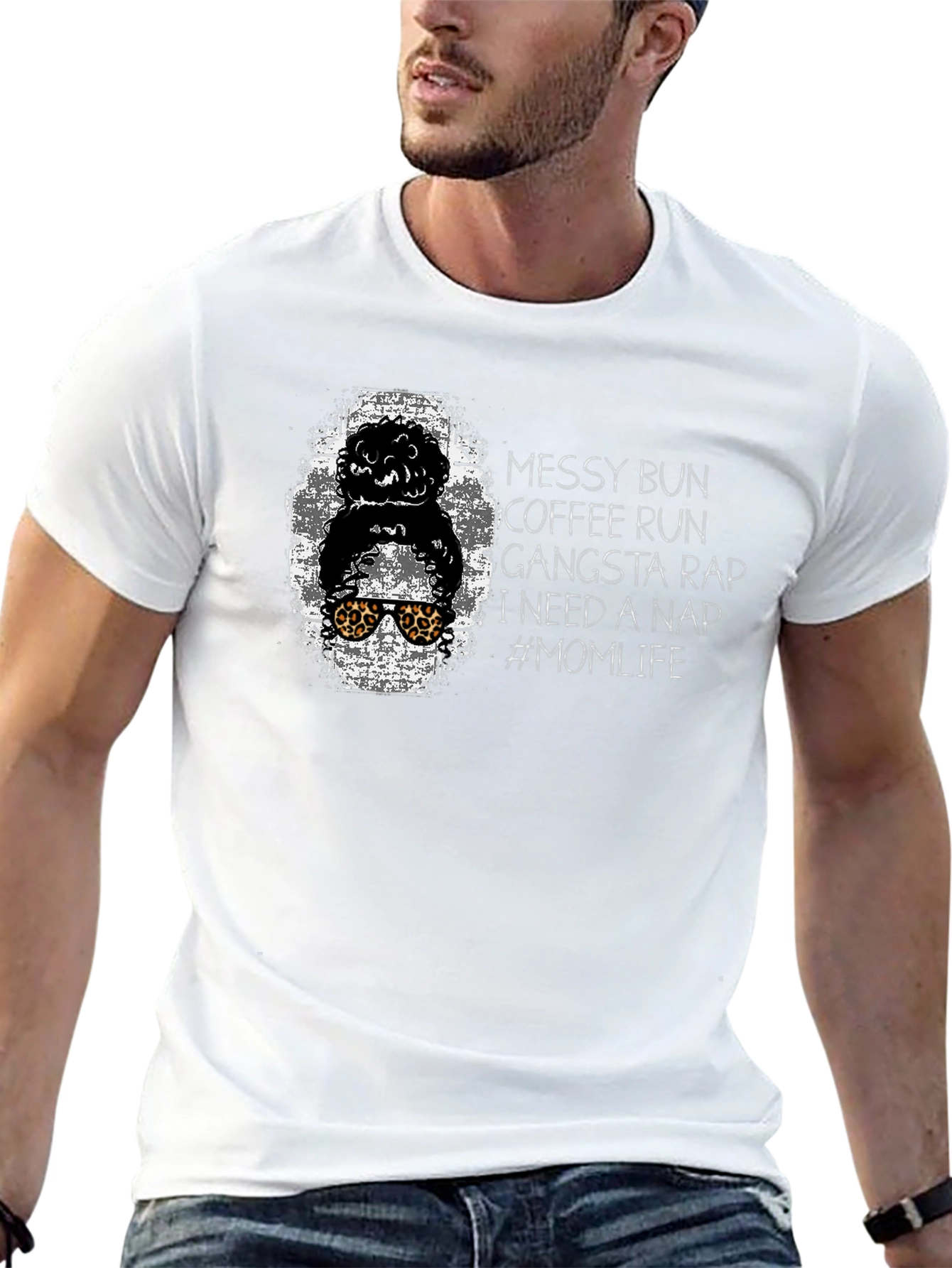 Messy Bun Coffee Run Mom Life Graphic Tee