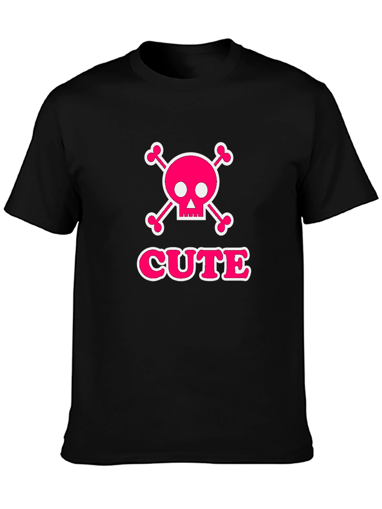 Cute Skull & Crossbones Graphic Tee - Black