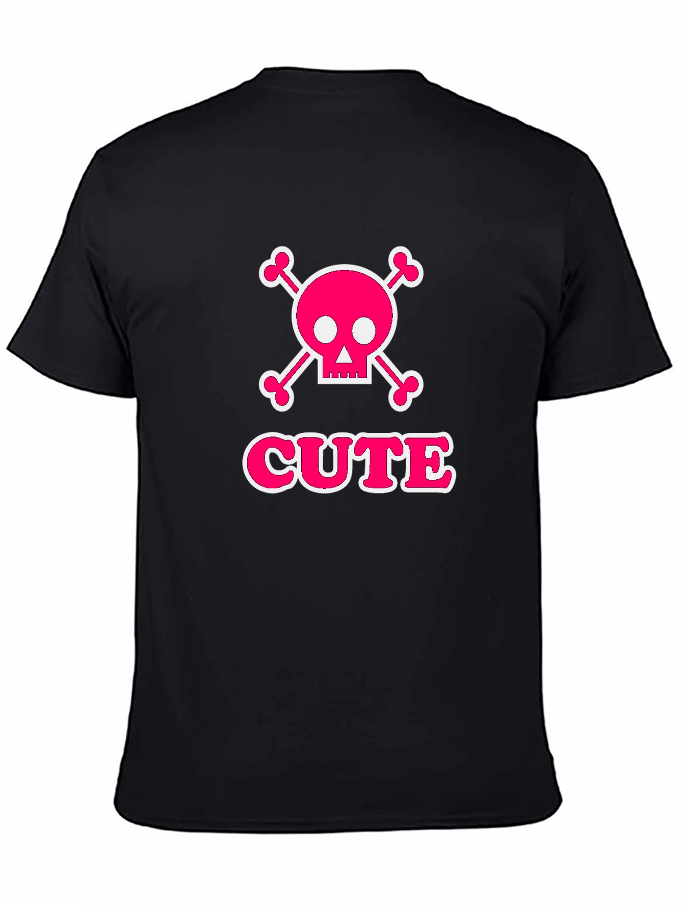 Cute Skull & Crossbones Graphic Tee - Black