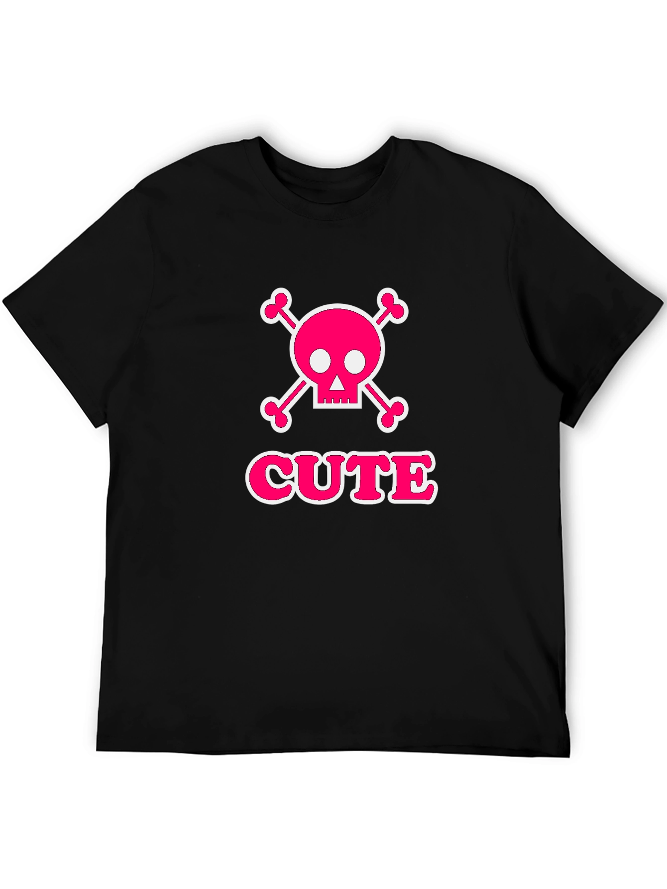 Cute Skull & Crossbones Graphic Tee - Black