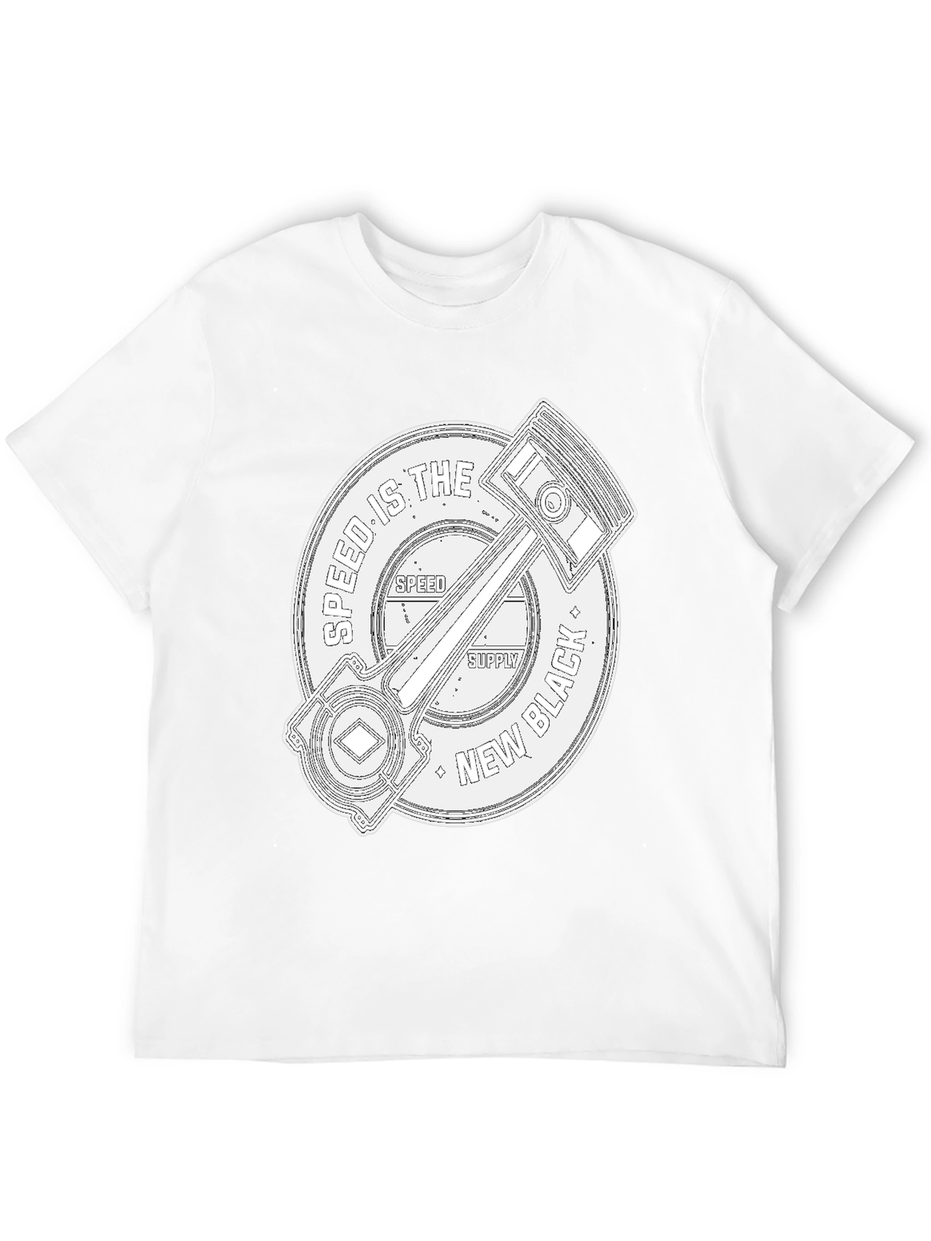 Speed Supply Black Piston Graphic Tee
