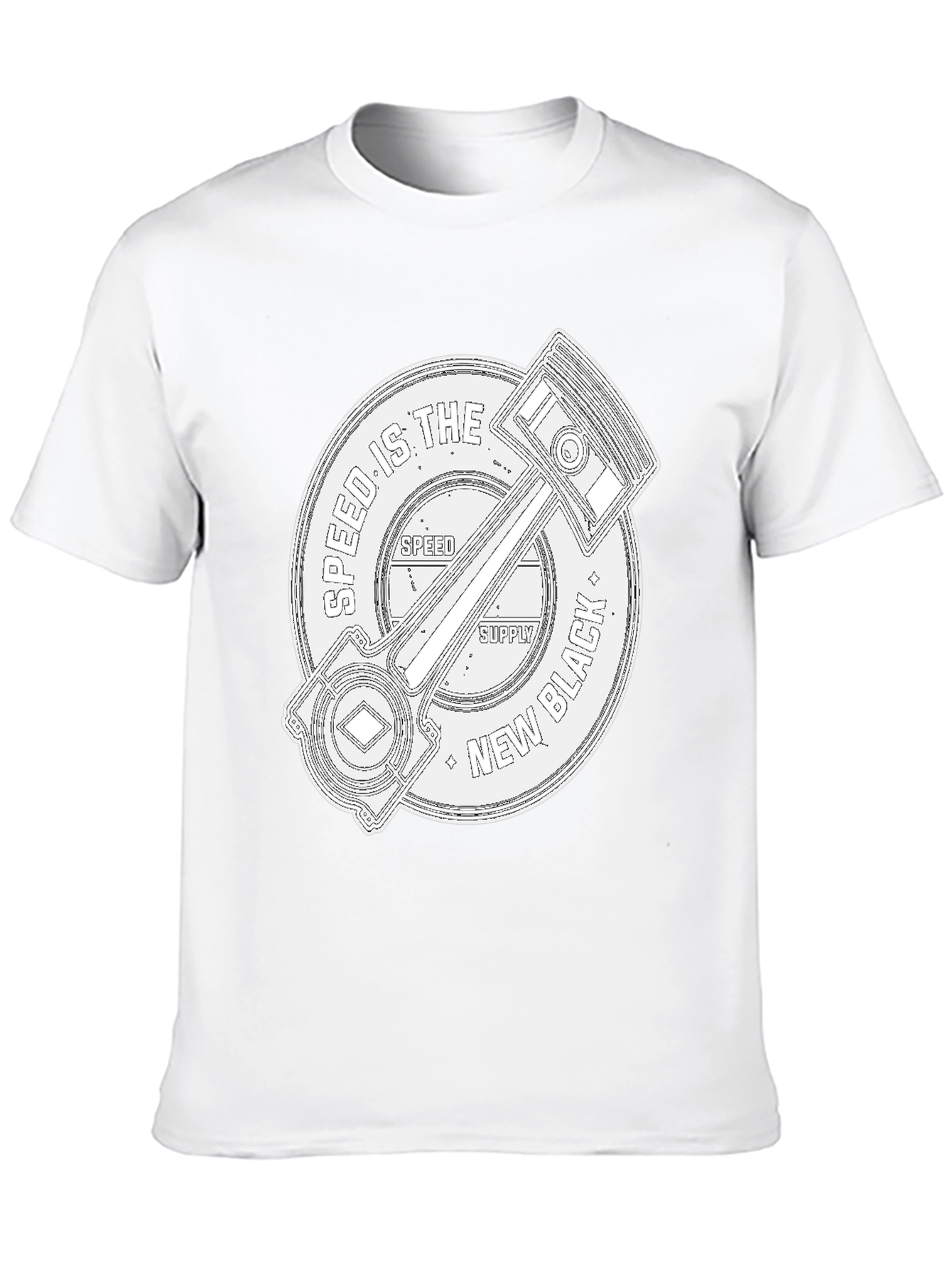 Speed Supply Black Piston Graphic Tee
