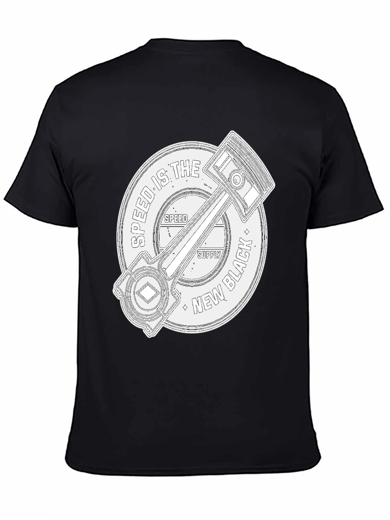 Speed Supply Black Piston Graphic Tee