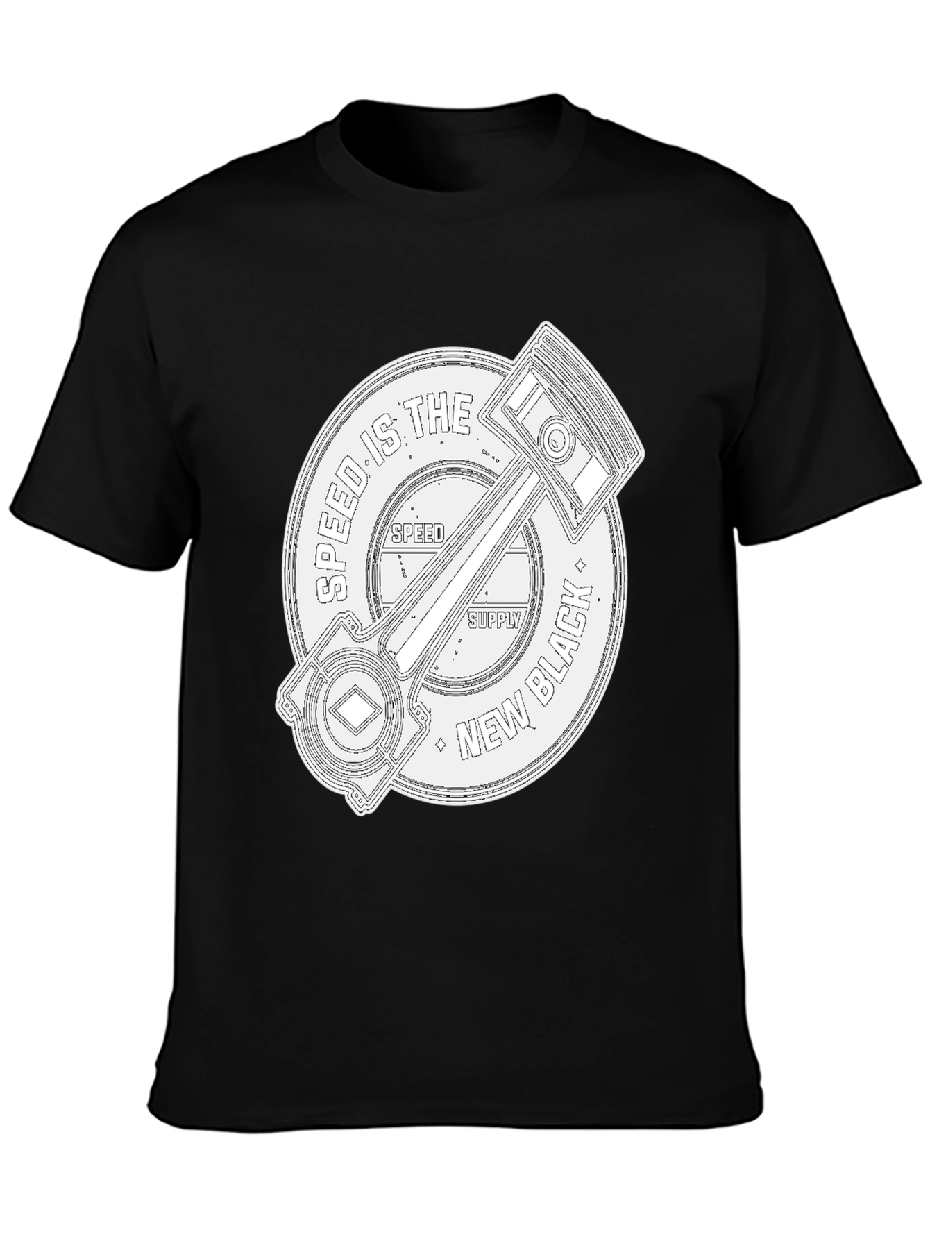 Speed Supply Black Piston Graphic Tee