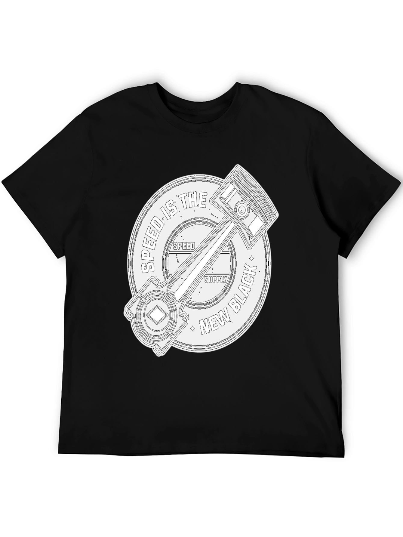 Speed Supply Black Piston Graphic Tee