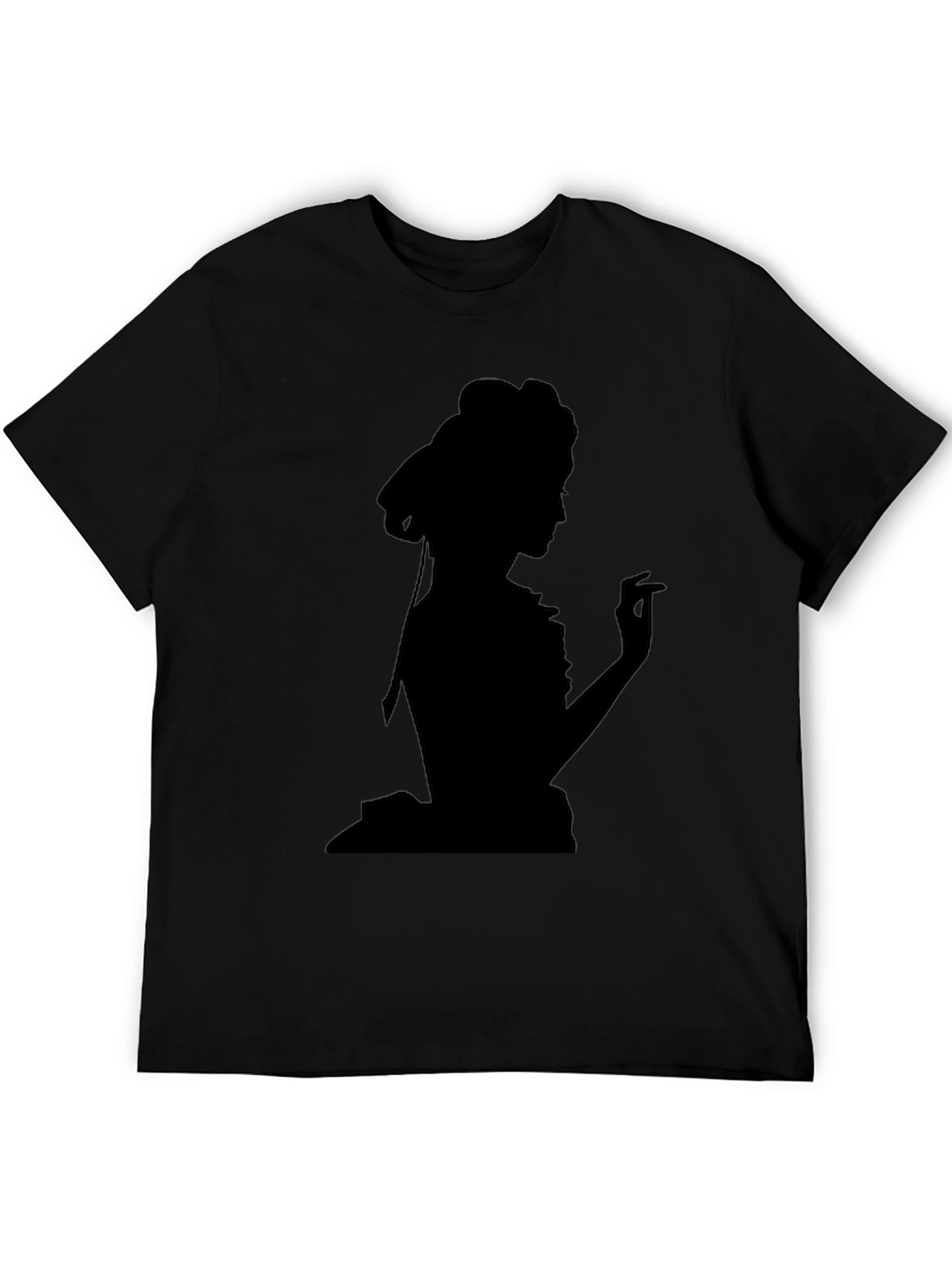 Silhouette Lady Tee - Elegant Black Graphic T-Shirt