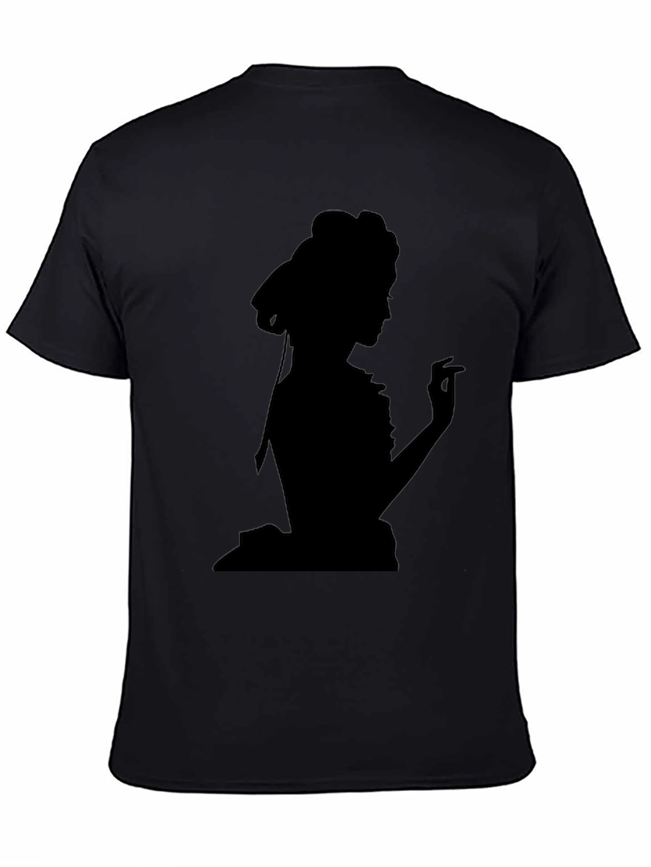 Silhouette Lady Tee - Elegant Black Graphic T-Shirt