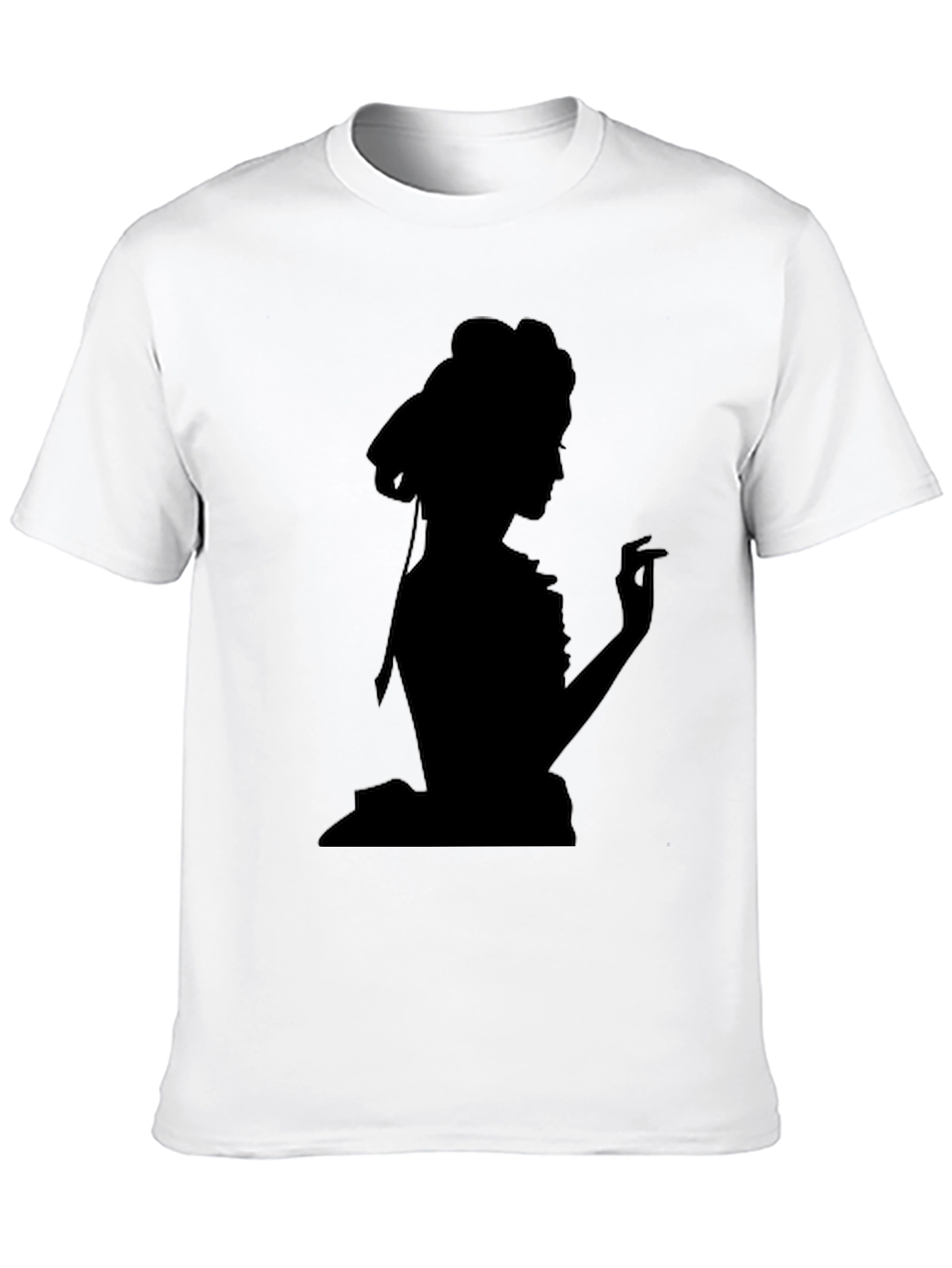 Silhouette Lady Tee - Elegant Black Graphic T-Shirt