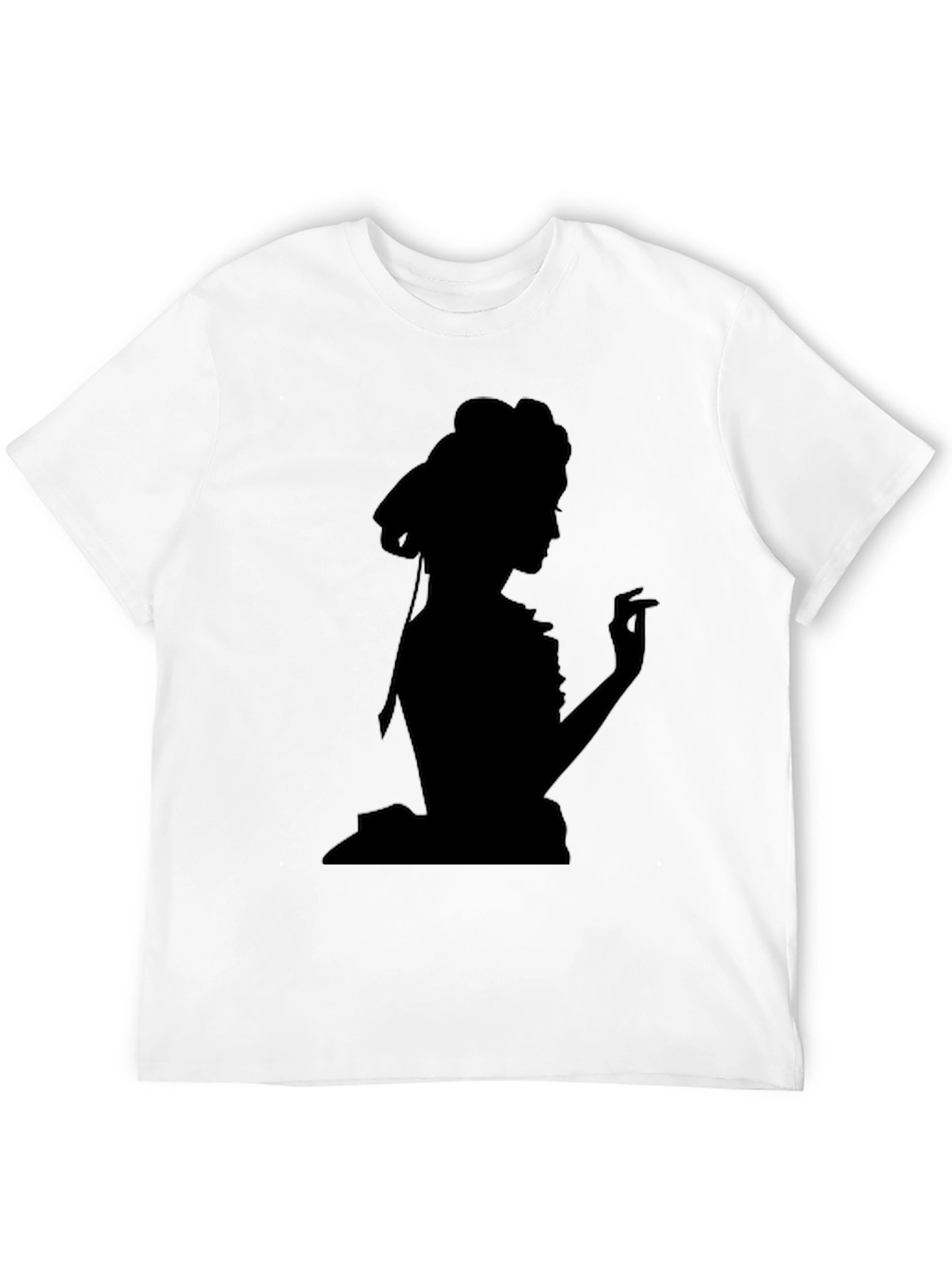 Silhouette Lady Tee - Elegant Black Graphic T-Shirt