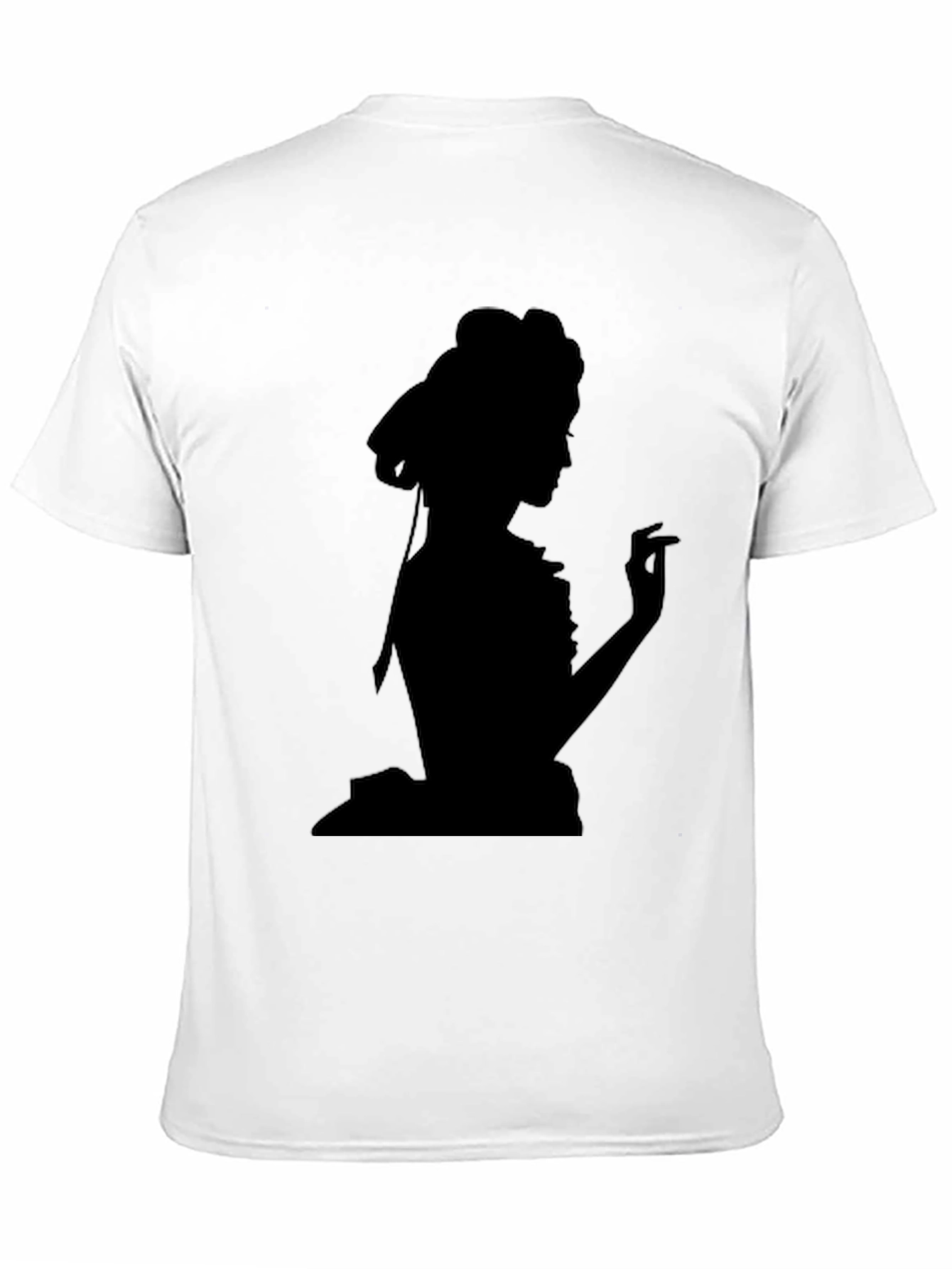 Silhouette Lady Tee - Elegant Black Graphic T-Shirt