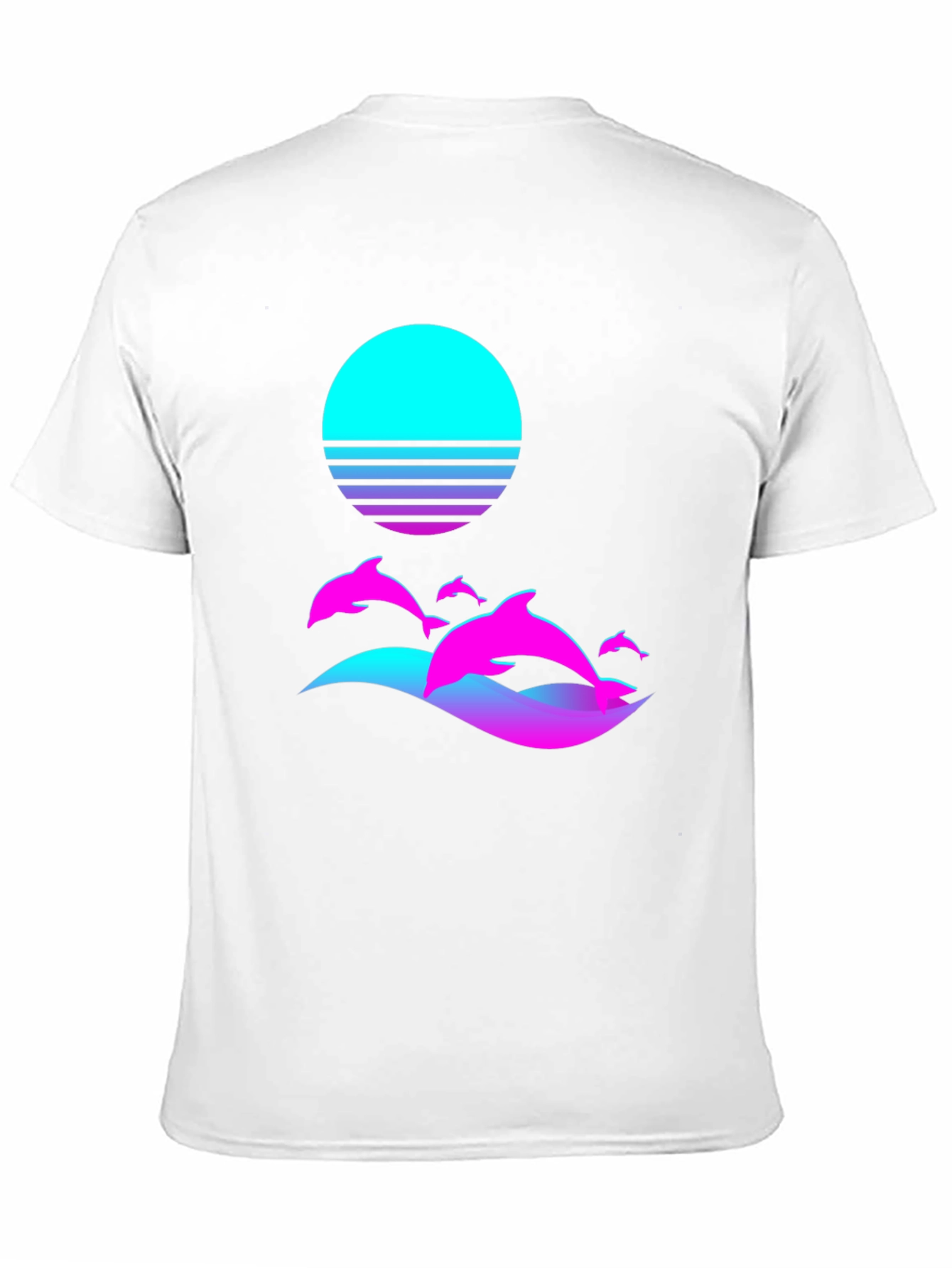 Retro Dolphin Sunset Graphic Tee - Black