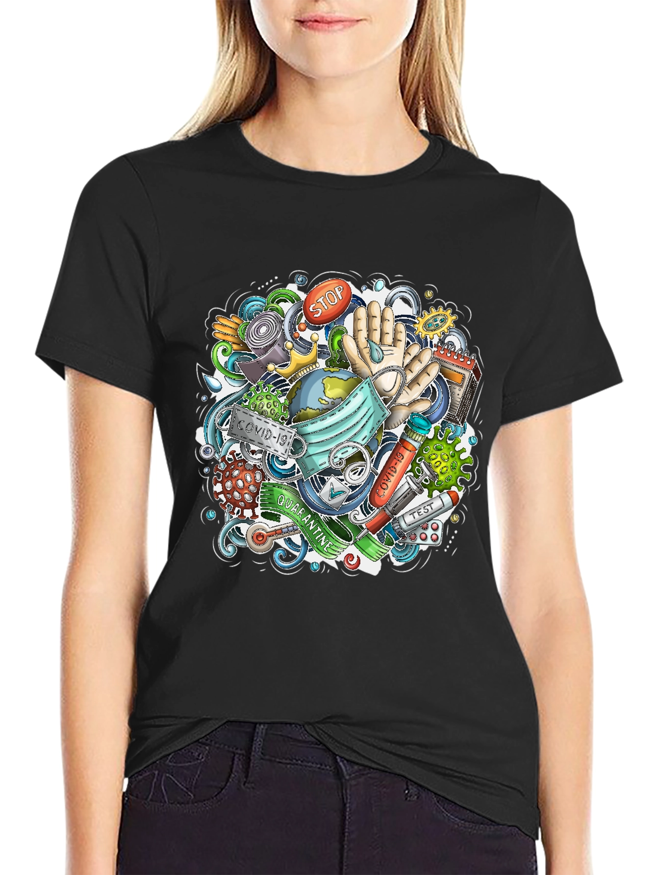 COVID-19 Doodle Art T-Shirt