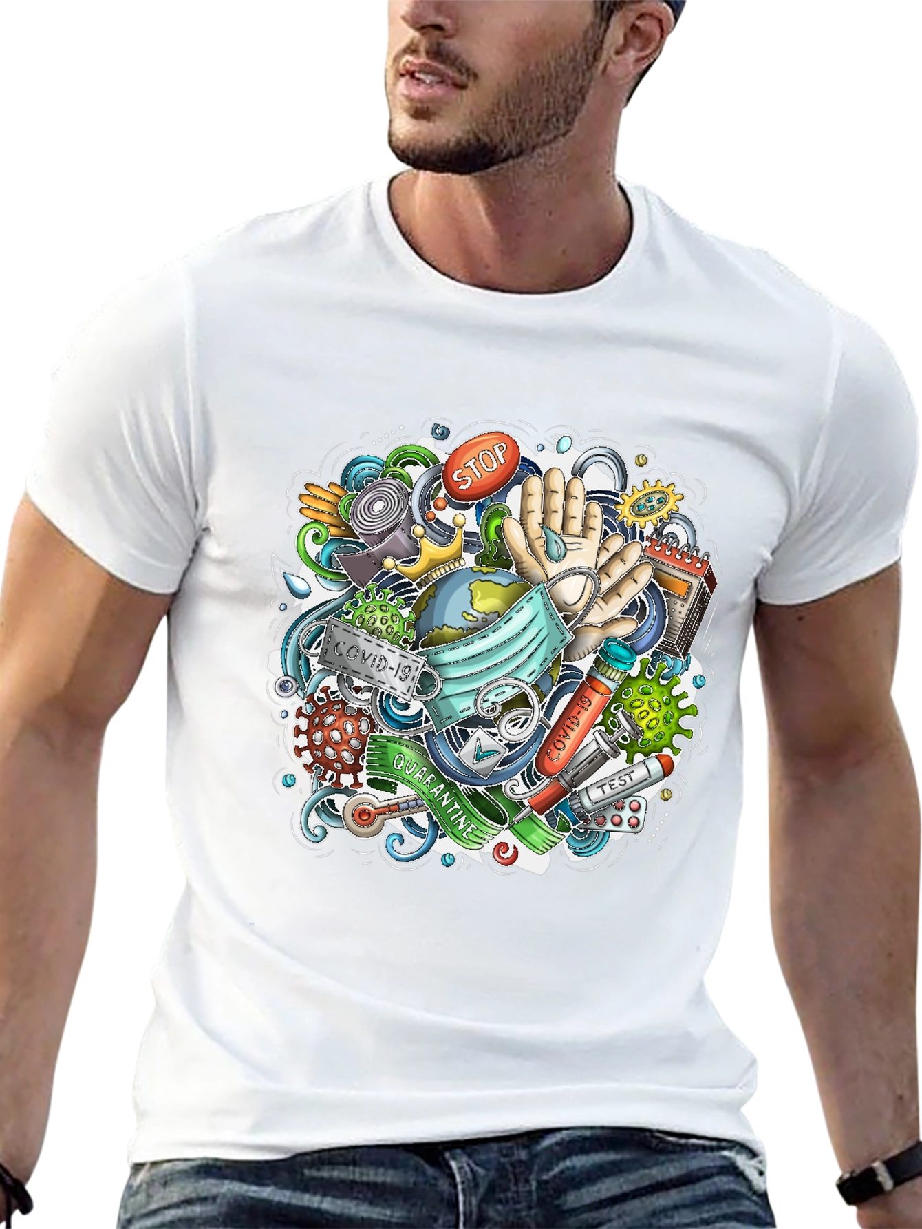 COVID-19 Doodle Art T-Shirt