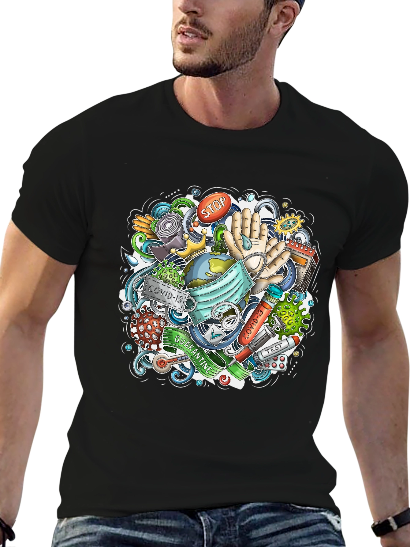 COVID-19 Doodle Art T-Shirt