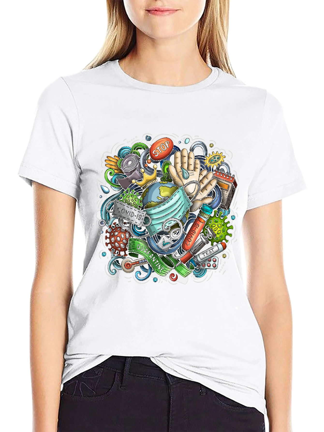 COVID-19 Doodle Art T-Shirt