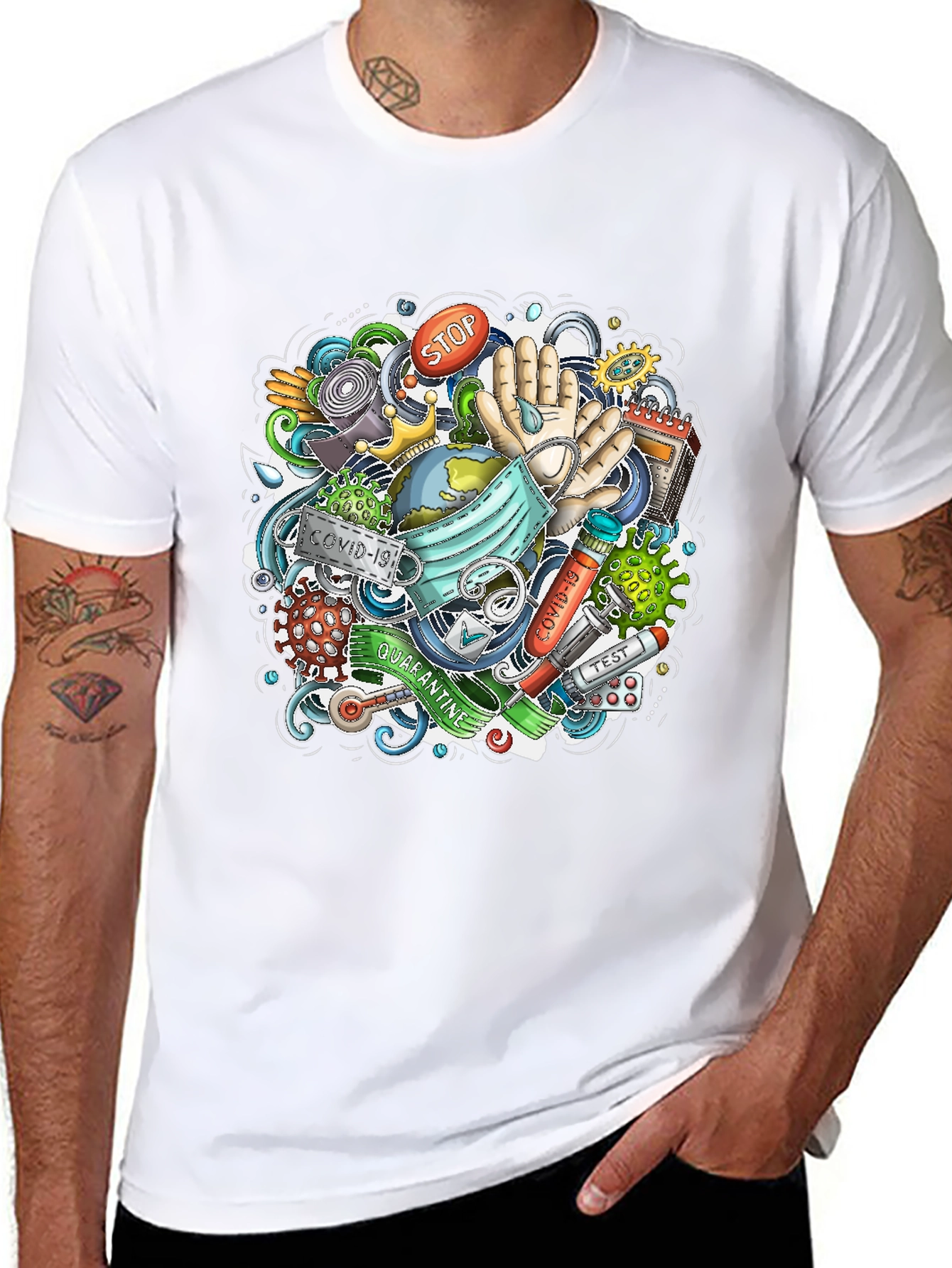 COVID-19 Doodle Art T-Shirt