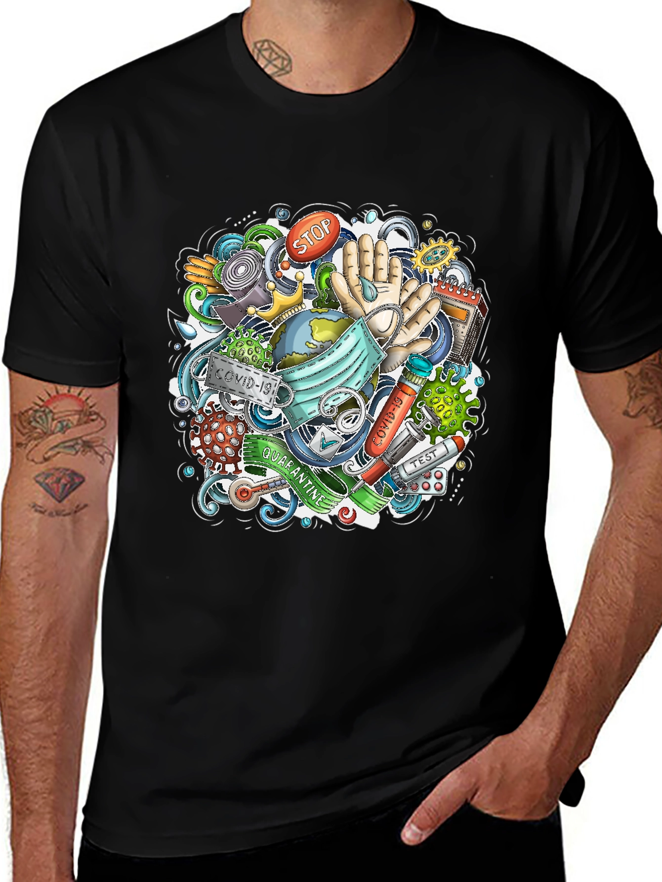 COVID-19 Doodle Art T-Shirt