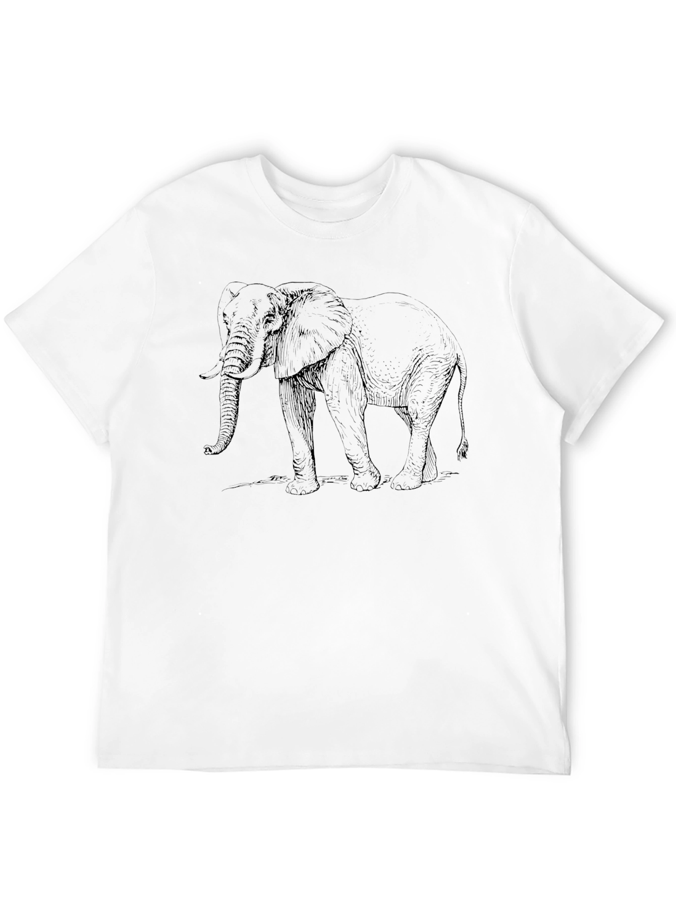 Elephant Sketch Black T-Shirt