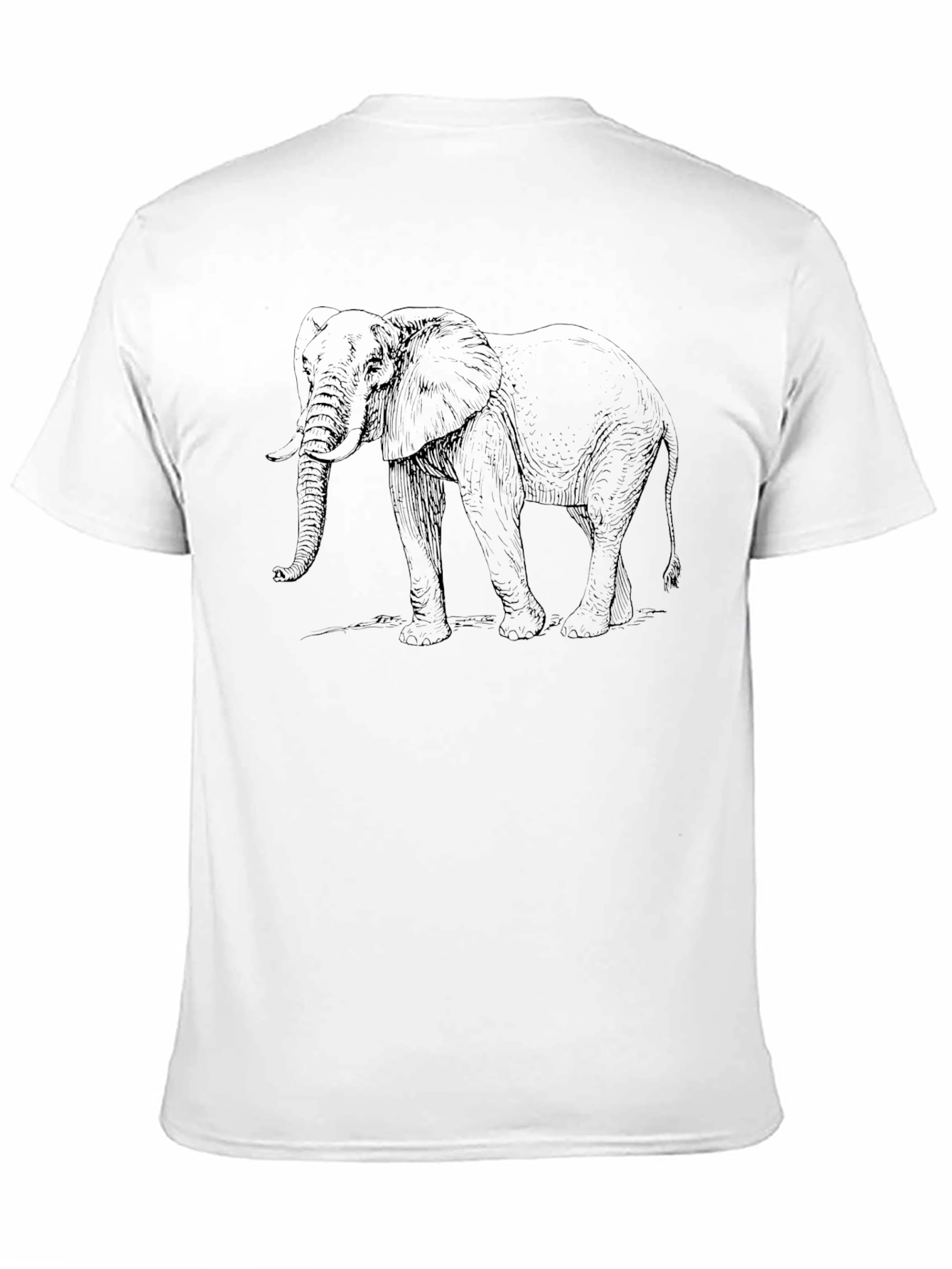 Elephant Sketch Black T-Shirt