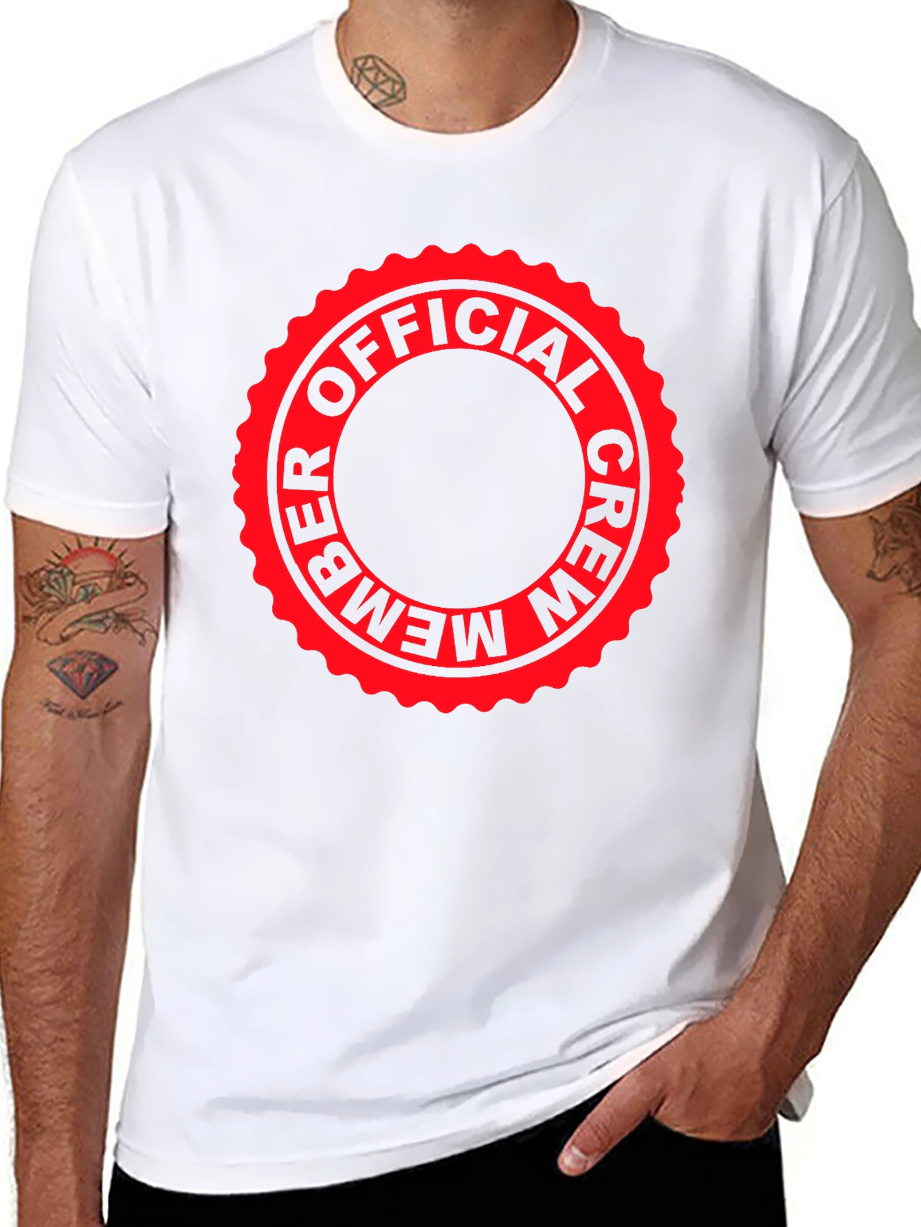 Official Crew Member T-Shirt - Red Stamp Graphic