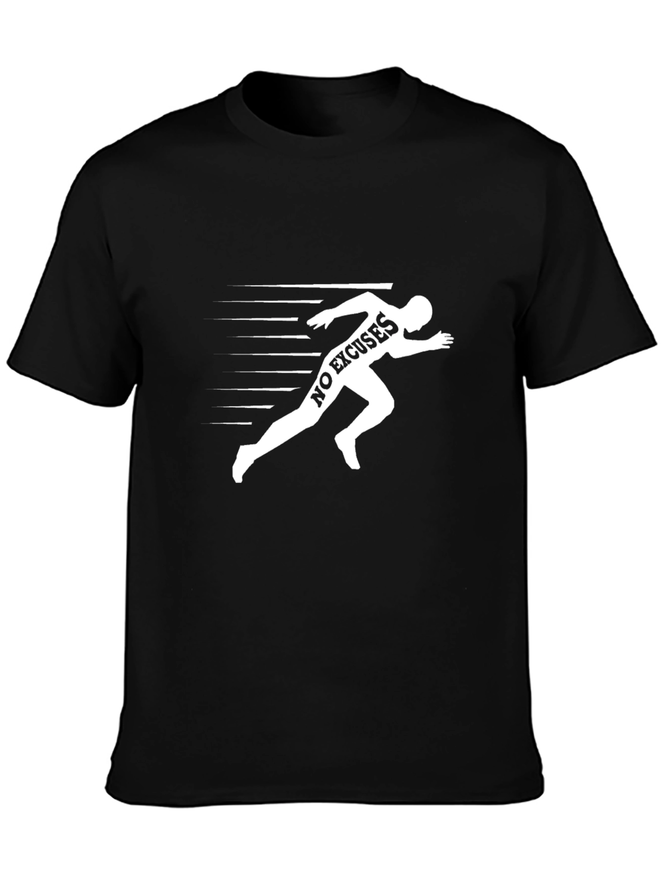 No Excuses Runner Graphic T-Shirt - Black