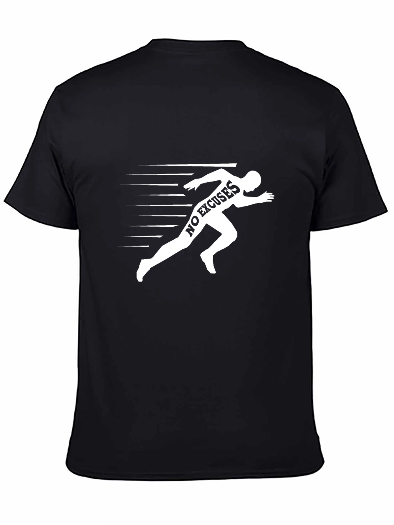 No Excuses Runner Graphic T-Shirt - Black