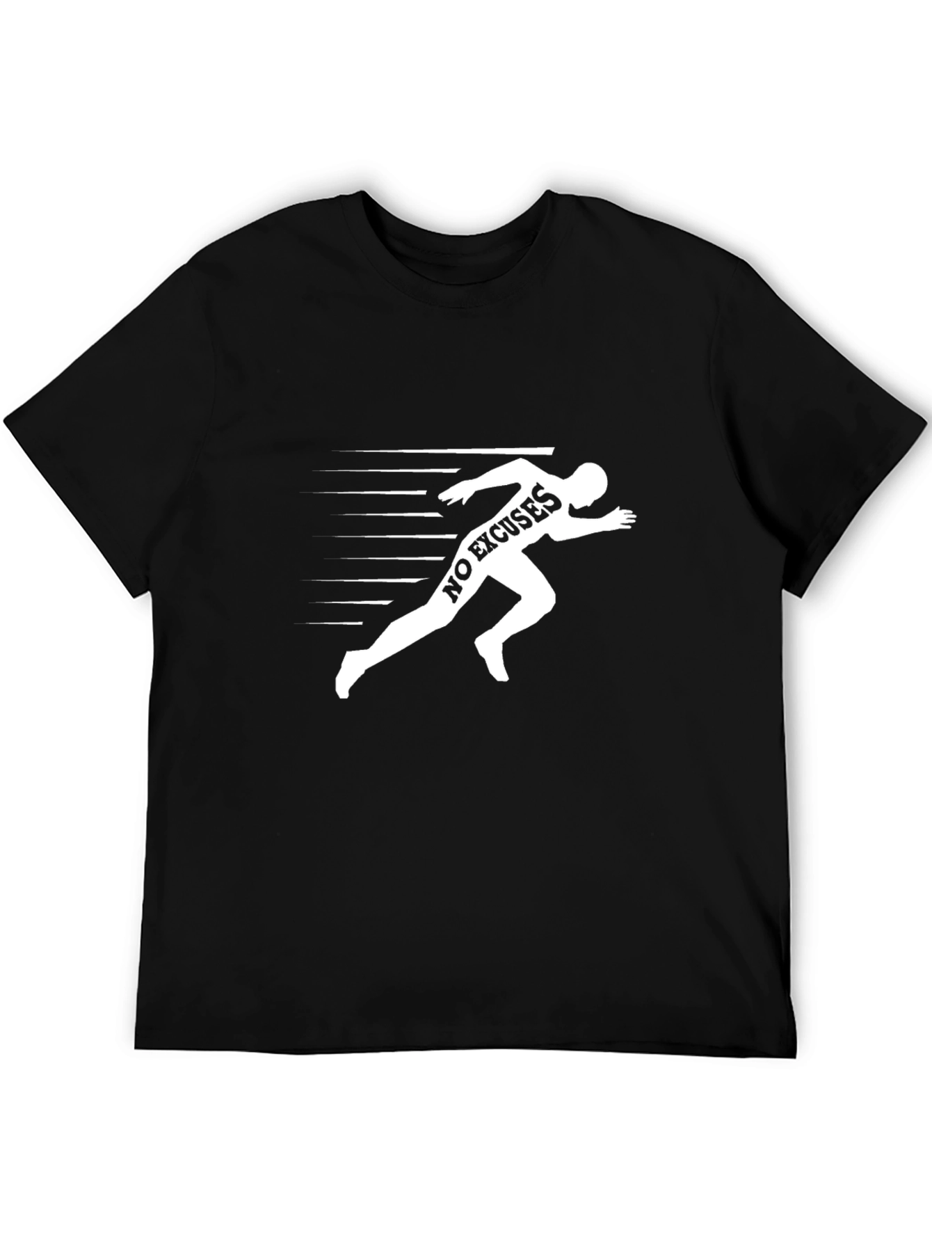 No Excuses Runner Graphic T-Shirt - Black