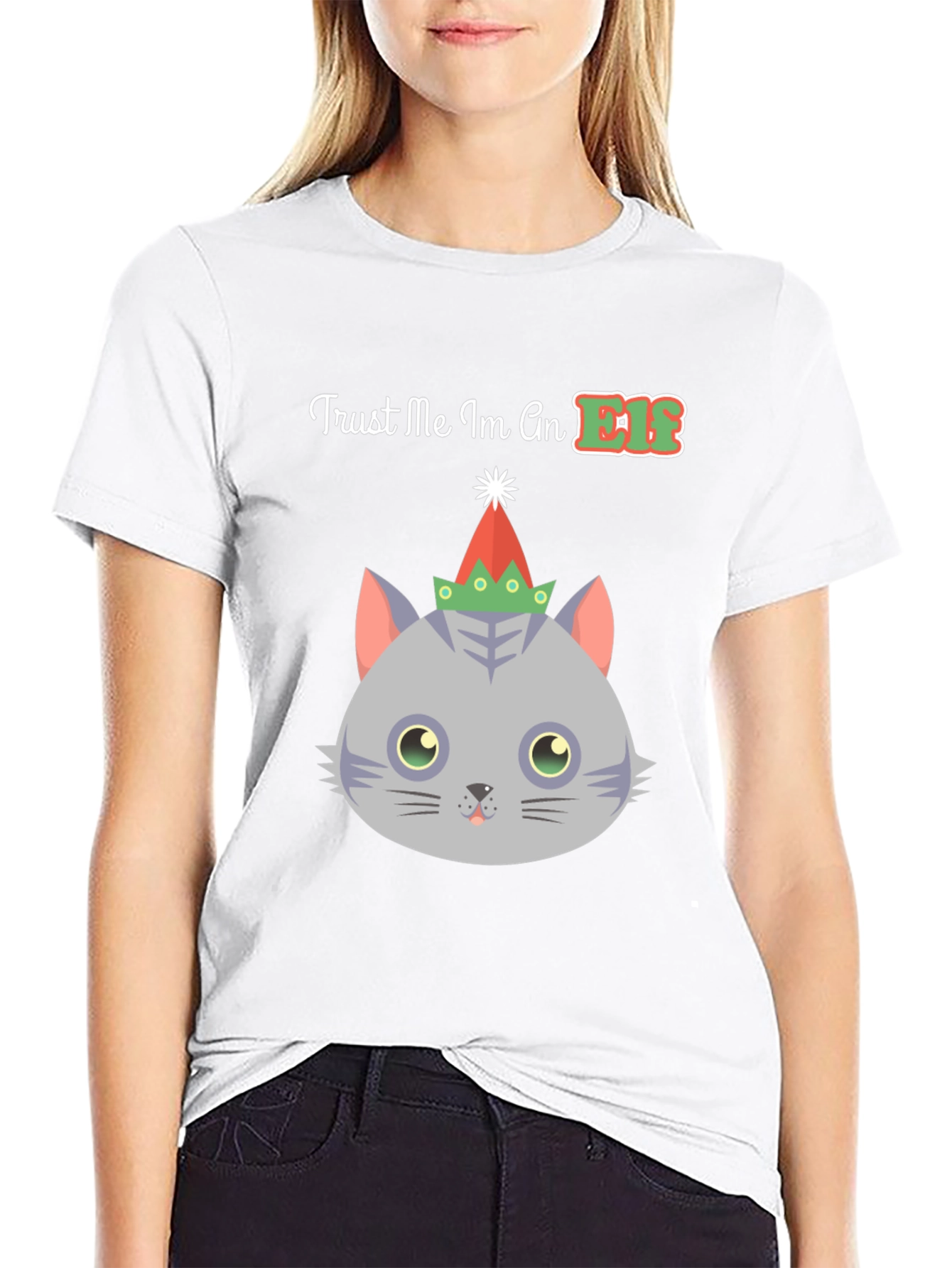 Trust Me Im An Elf Cat Christmas T-Shirt