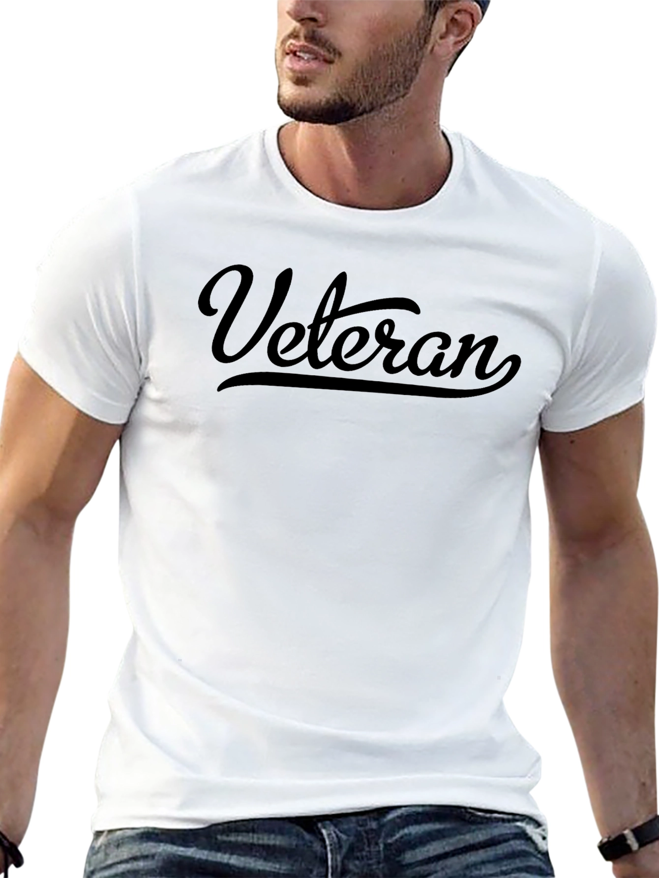 Veteran Script Black T-Shirt