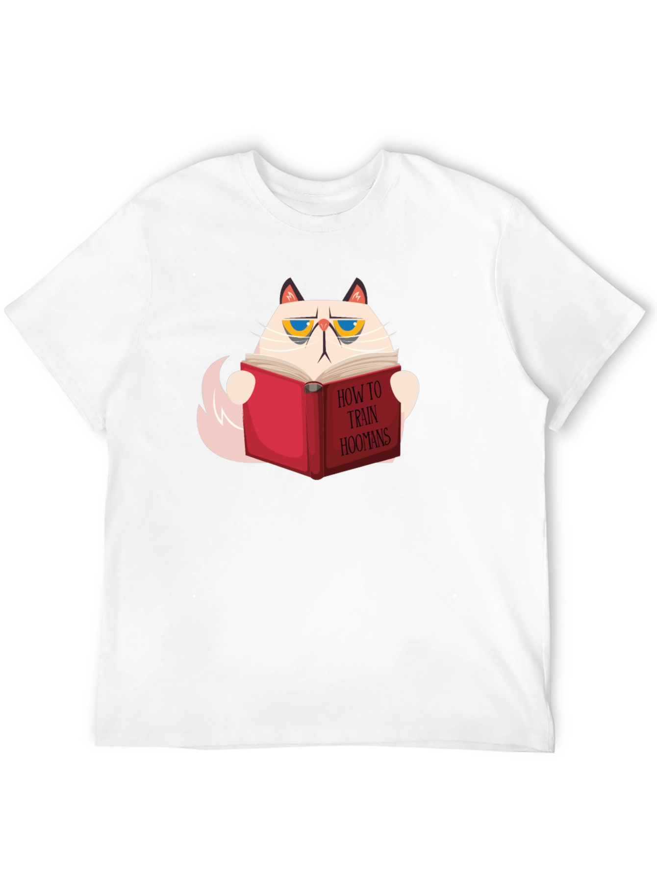Cat Reading How To Train Hoomans Black T-Shirt