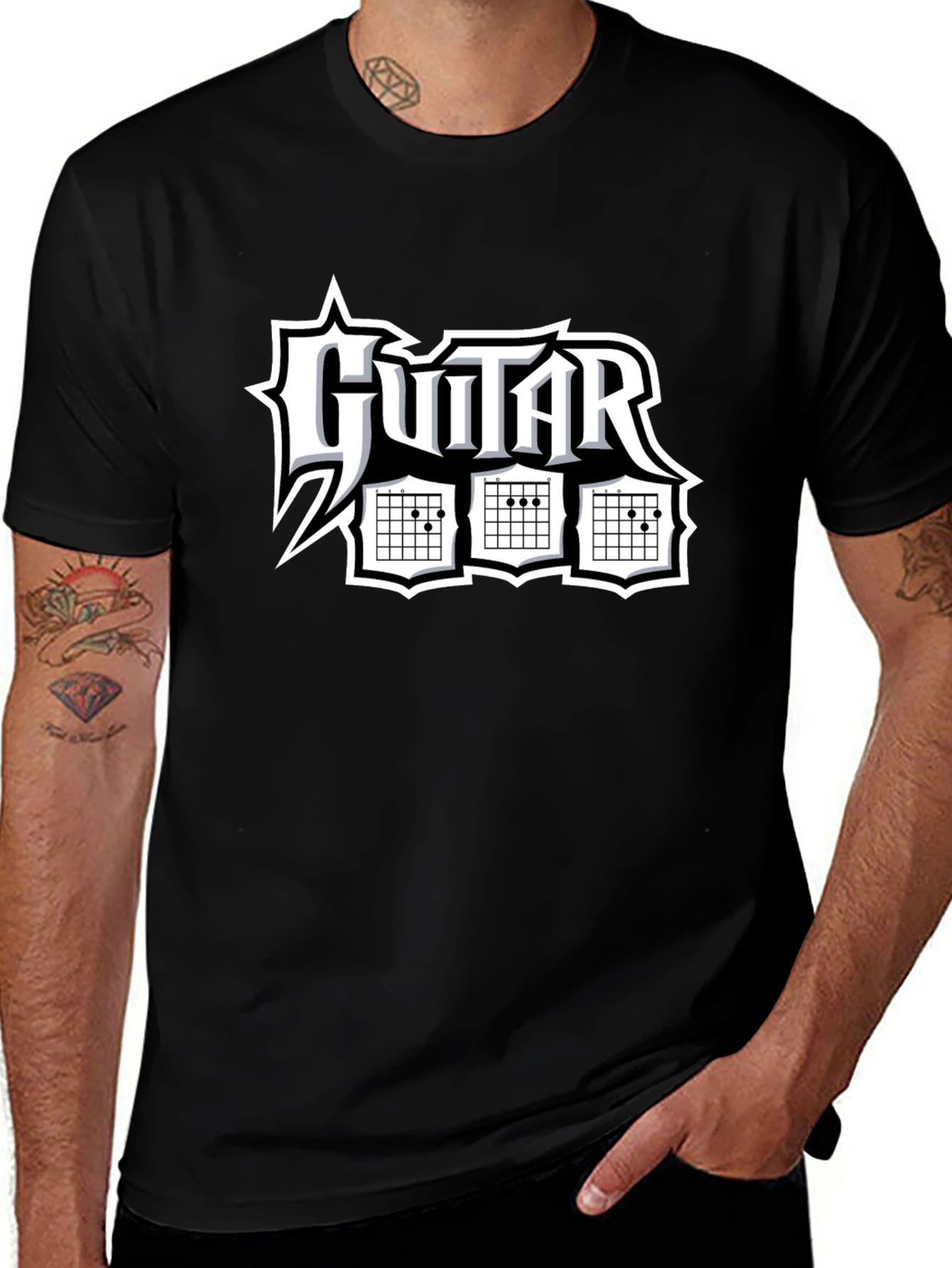Guitar Chord T-Shirt - Black Graphic Tee