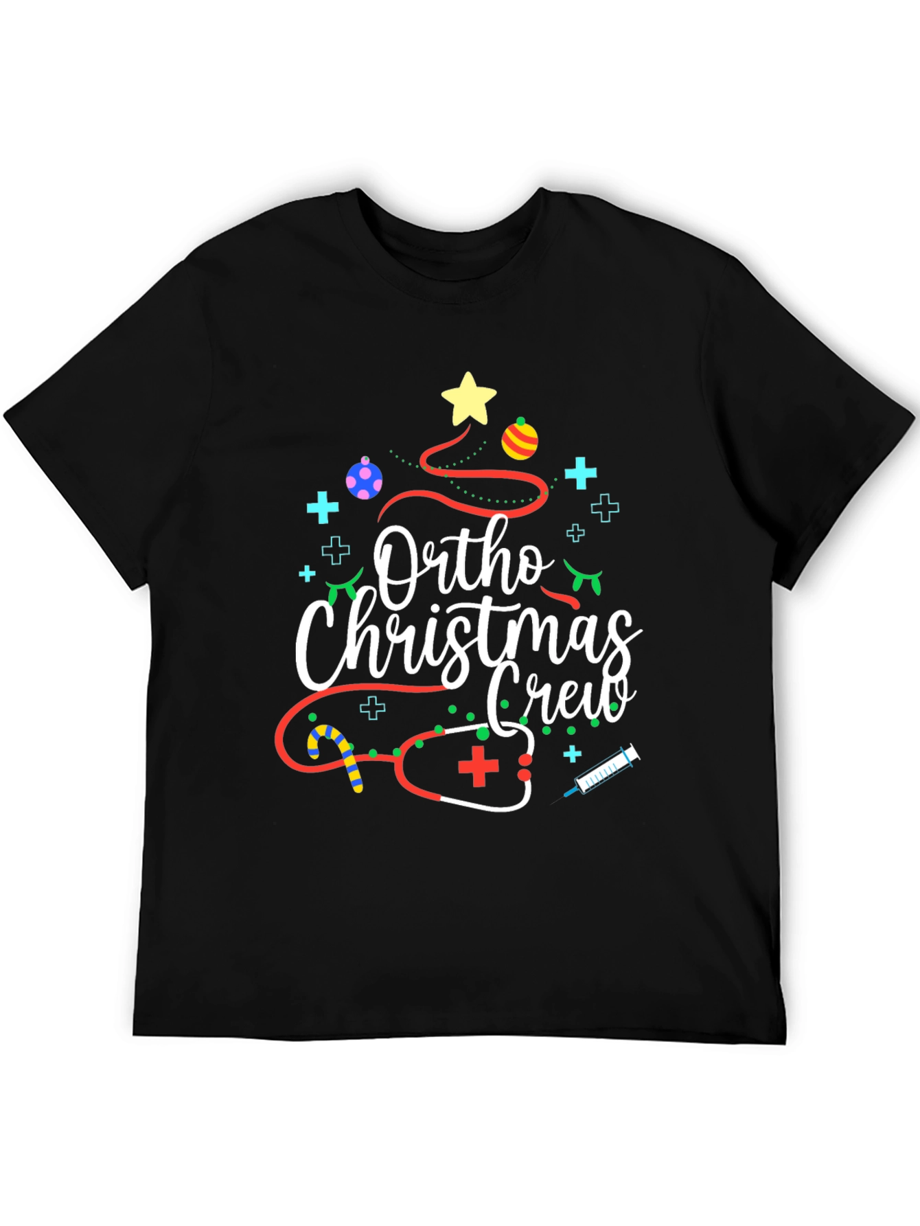 Ortho Christmas Crew Black T-Shirt