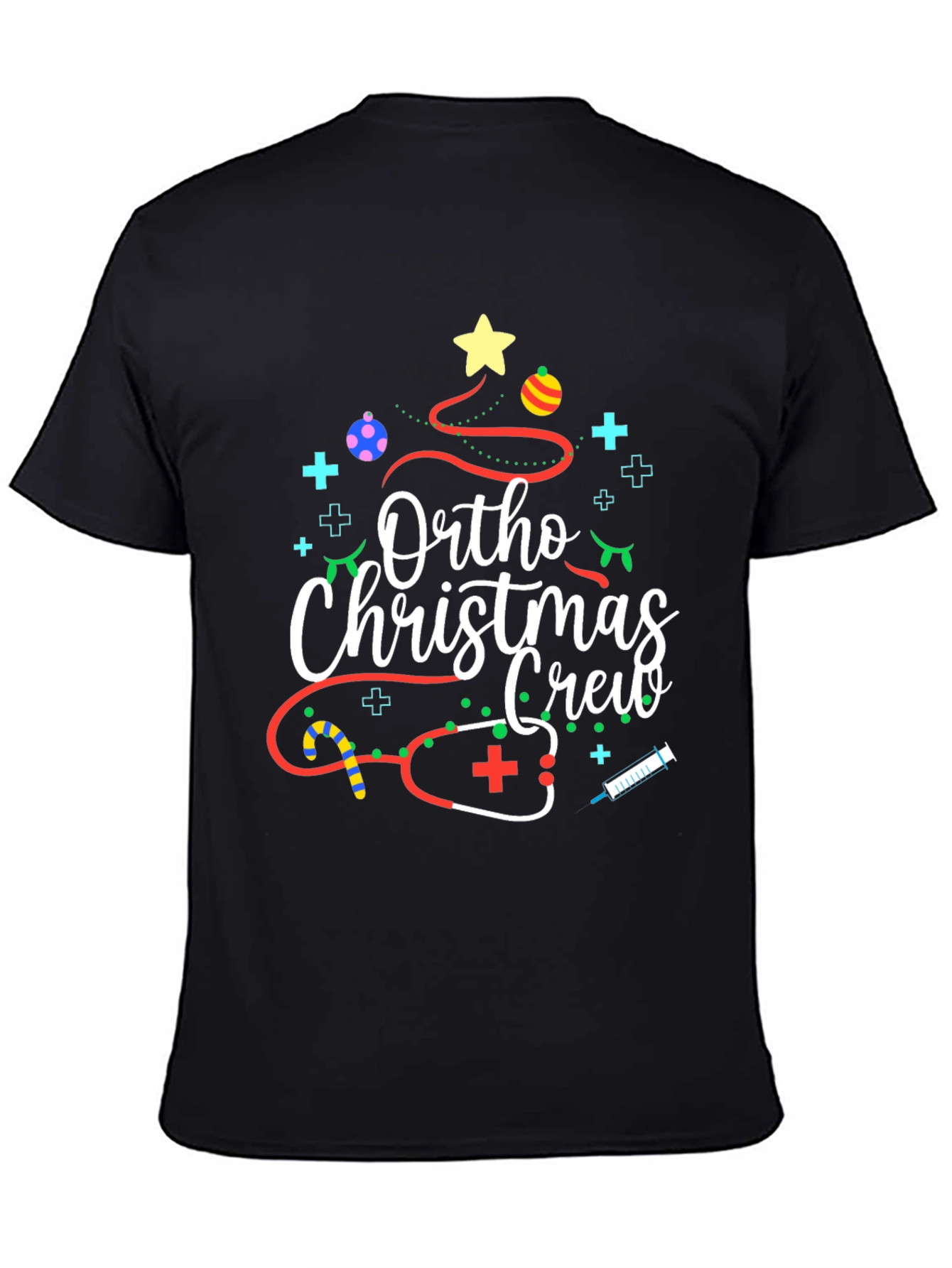 Ortho Christmas Crew Black T-Shirt