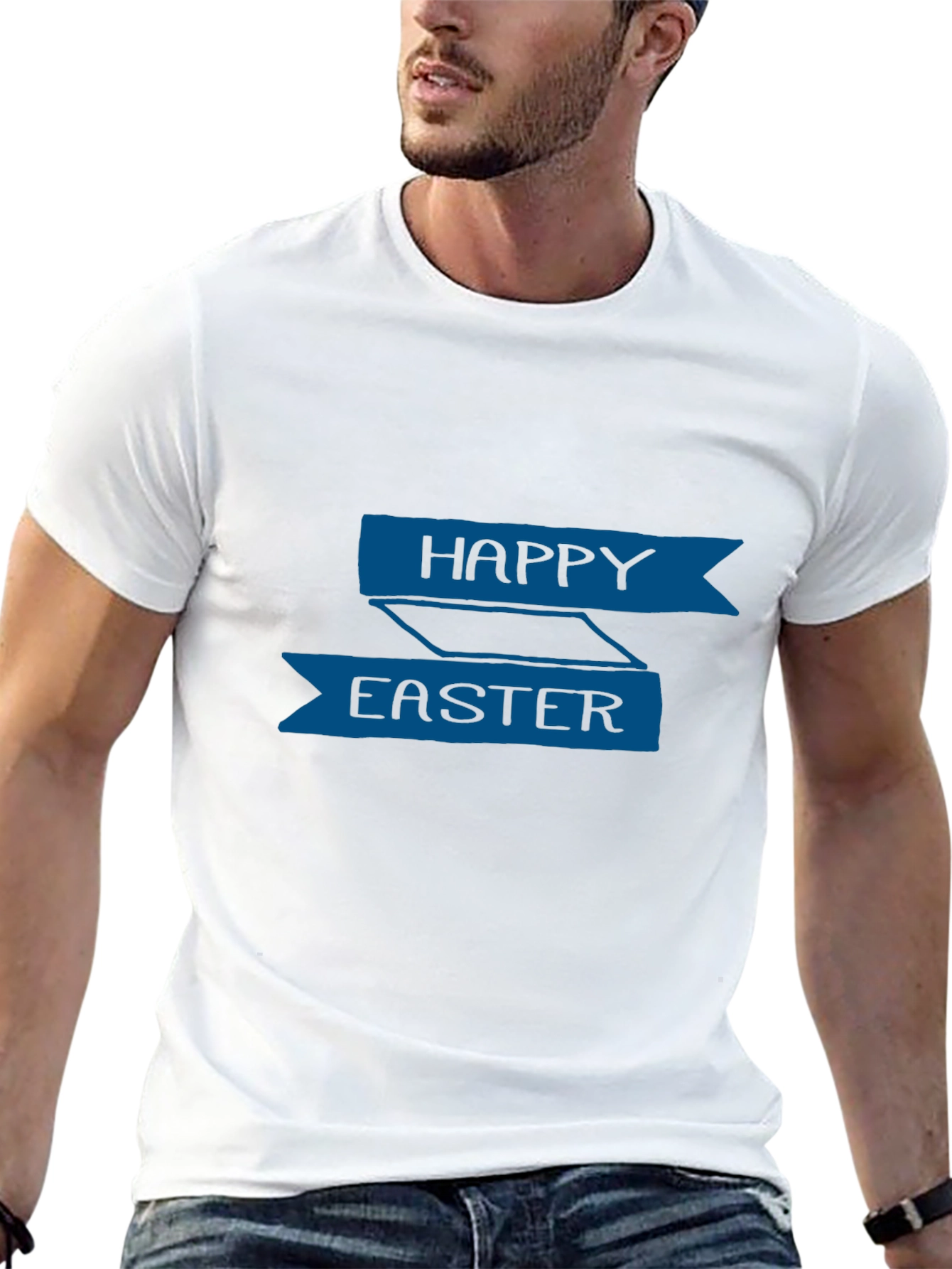 Happy Easter Black T-Shirt | Festive Holiday Apparel