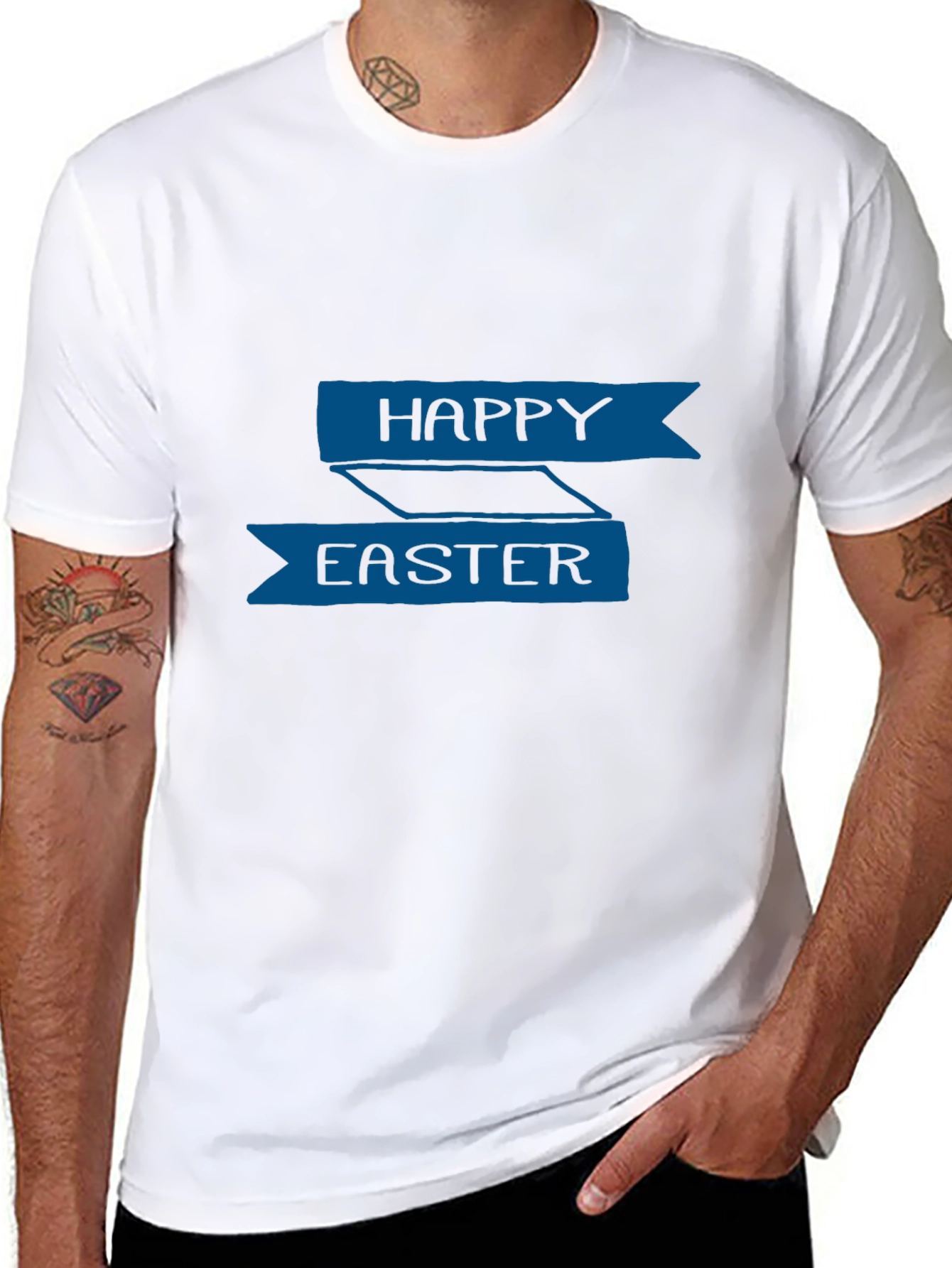 Happy Easter Black T-Shirt | Festive Holiday Apparel
