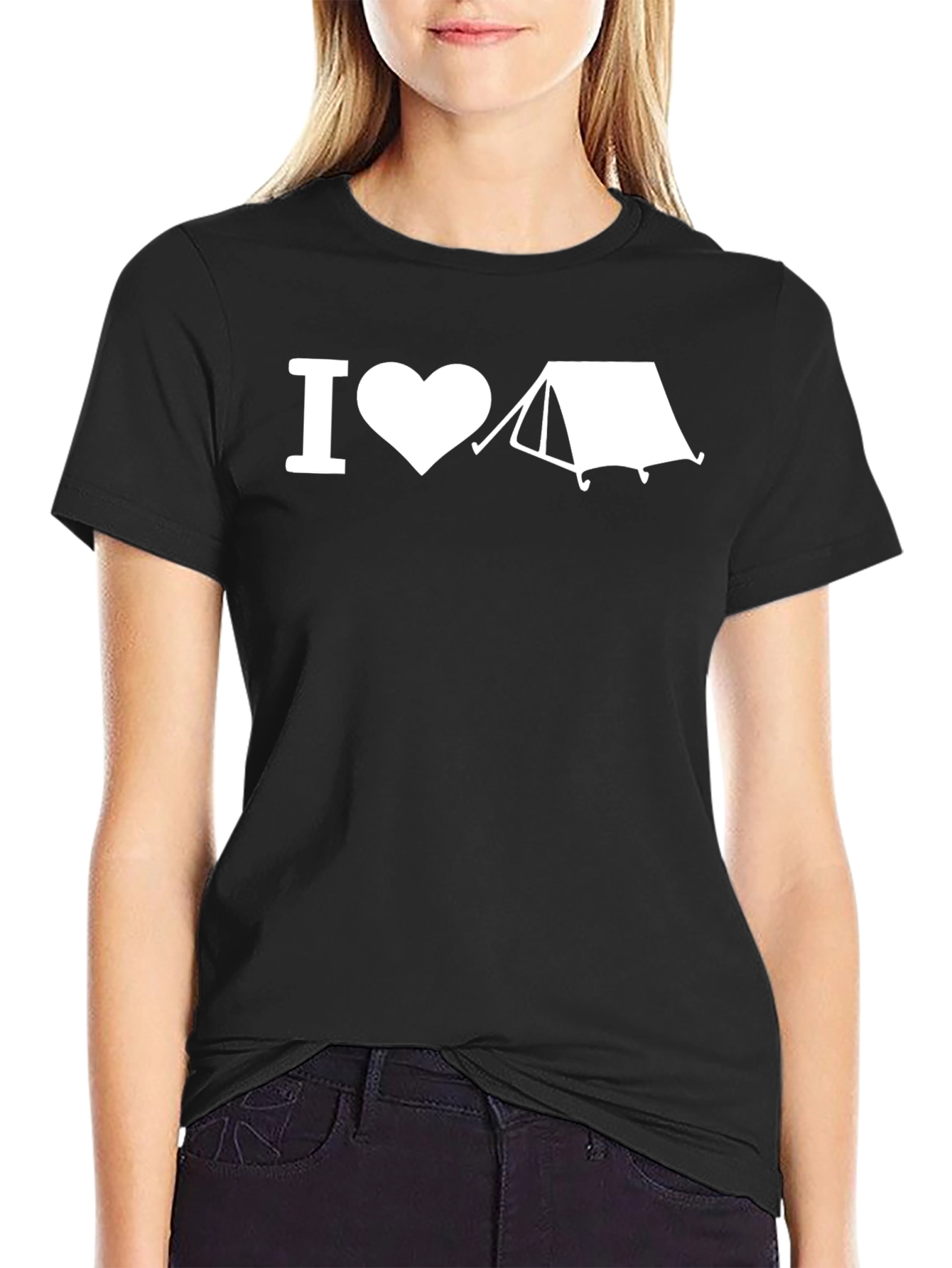 I Heart Camping Graphic T-Shirt - Black