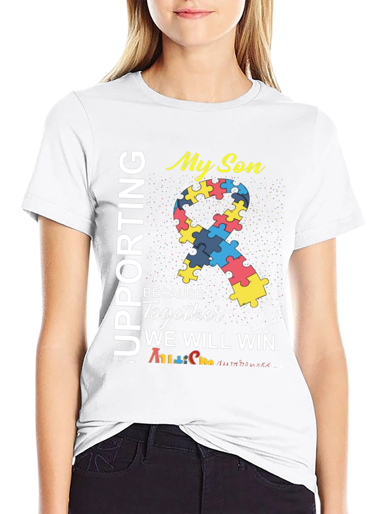 Supporting My Son Autism Awareness T-Shirt
