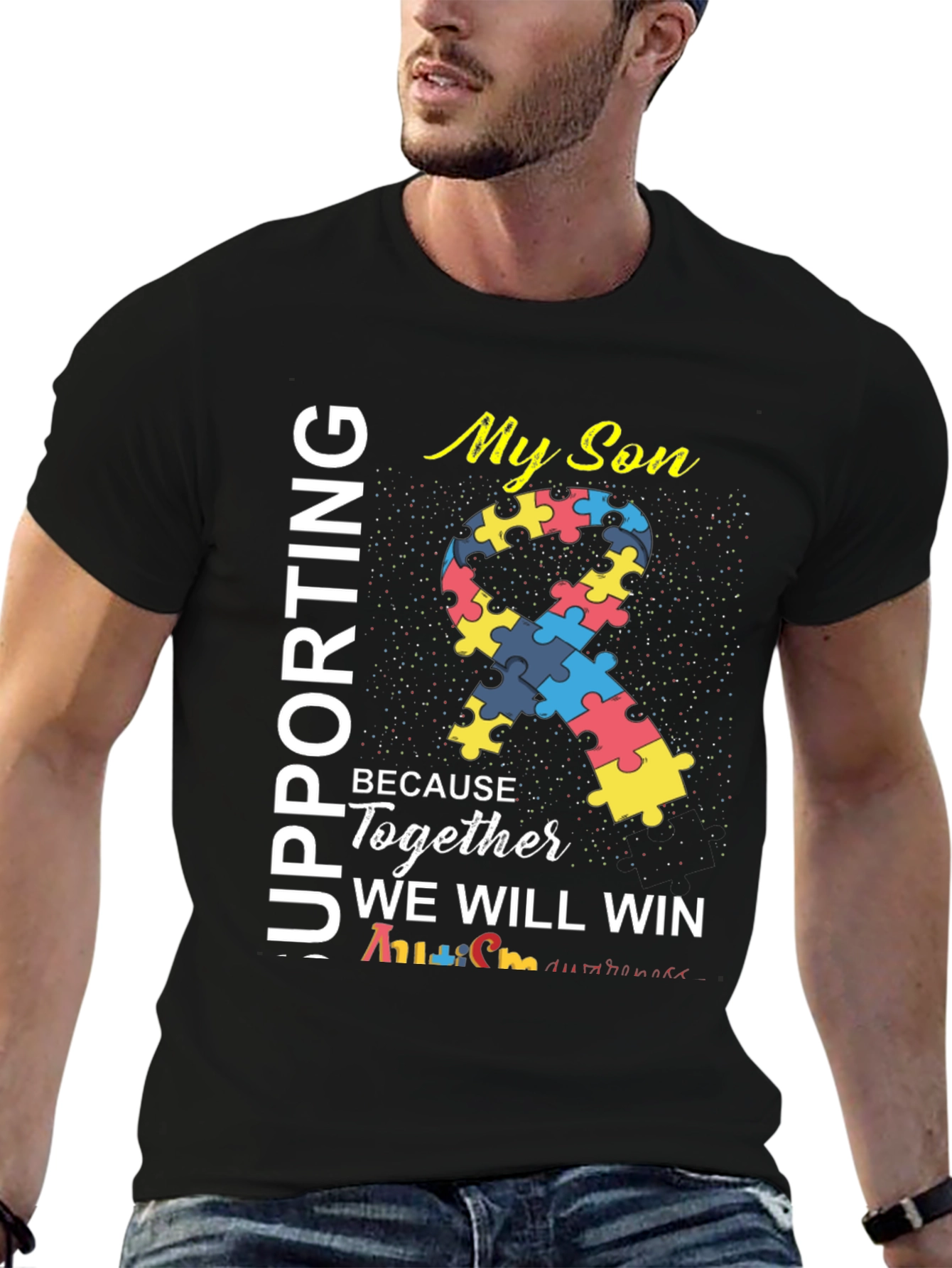 Supporting My Son Autism Awareness T-Shirt