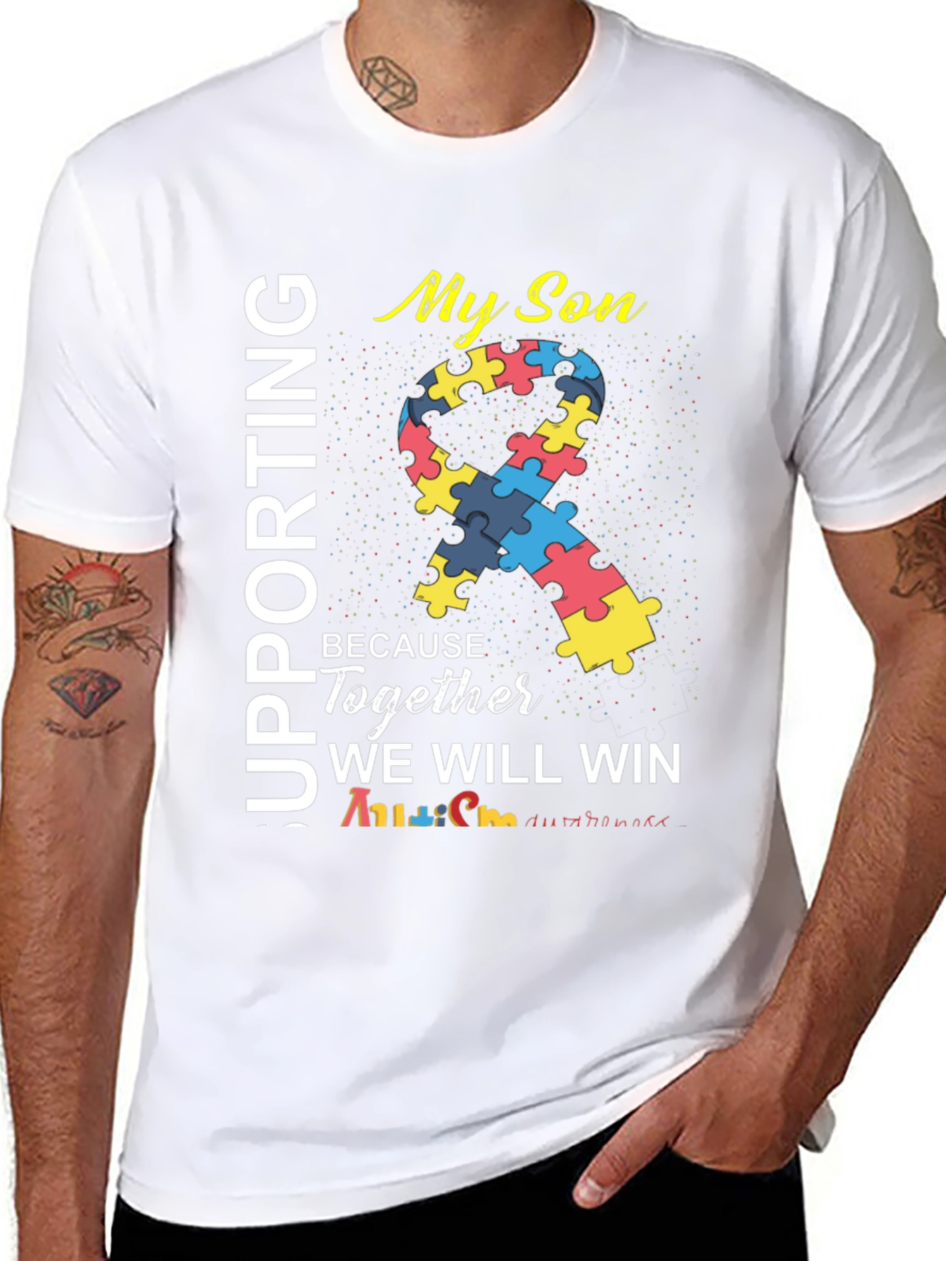 Supporting My Son Autism Awareness T-Shirt